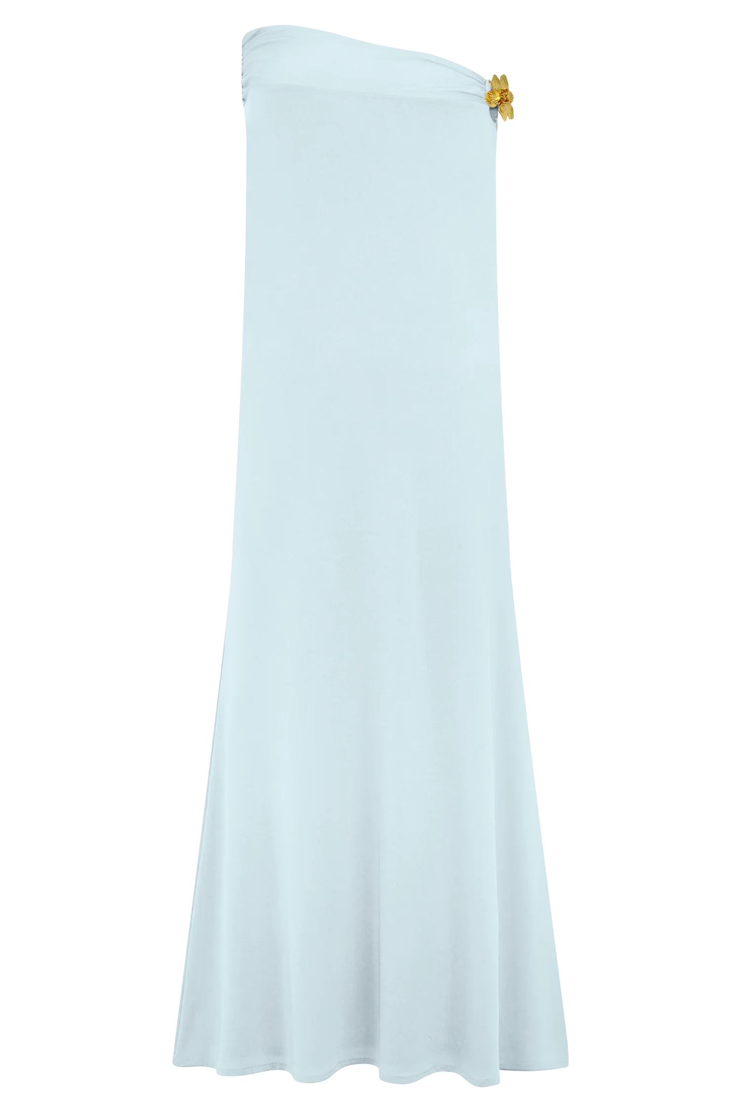 Ainsley Asymmetrical Maxi Skirt With Floral Hardware - Pale Blue - Image 7