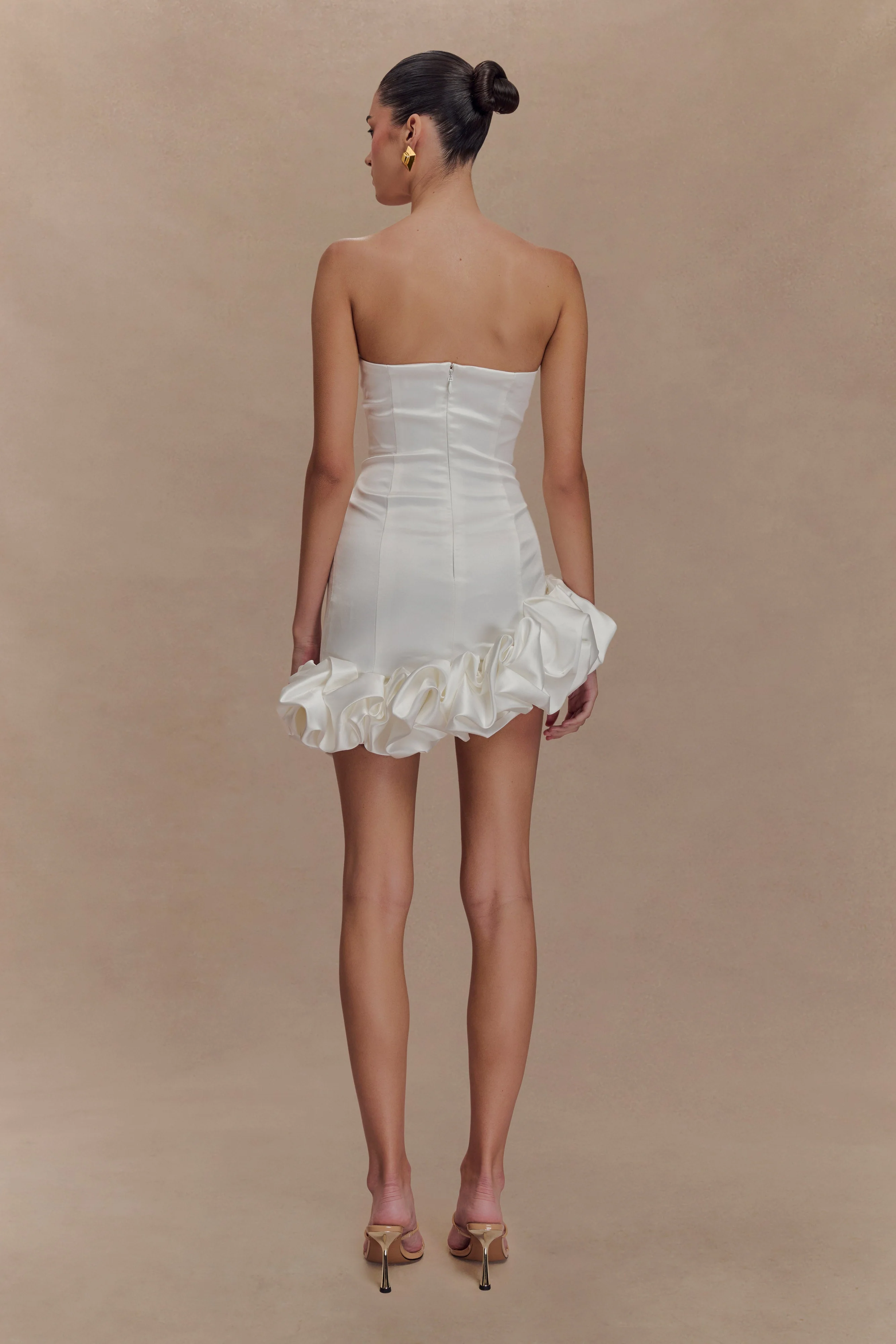 Alba Bubble Mini Dress - White - Image 2