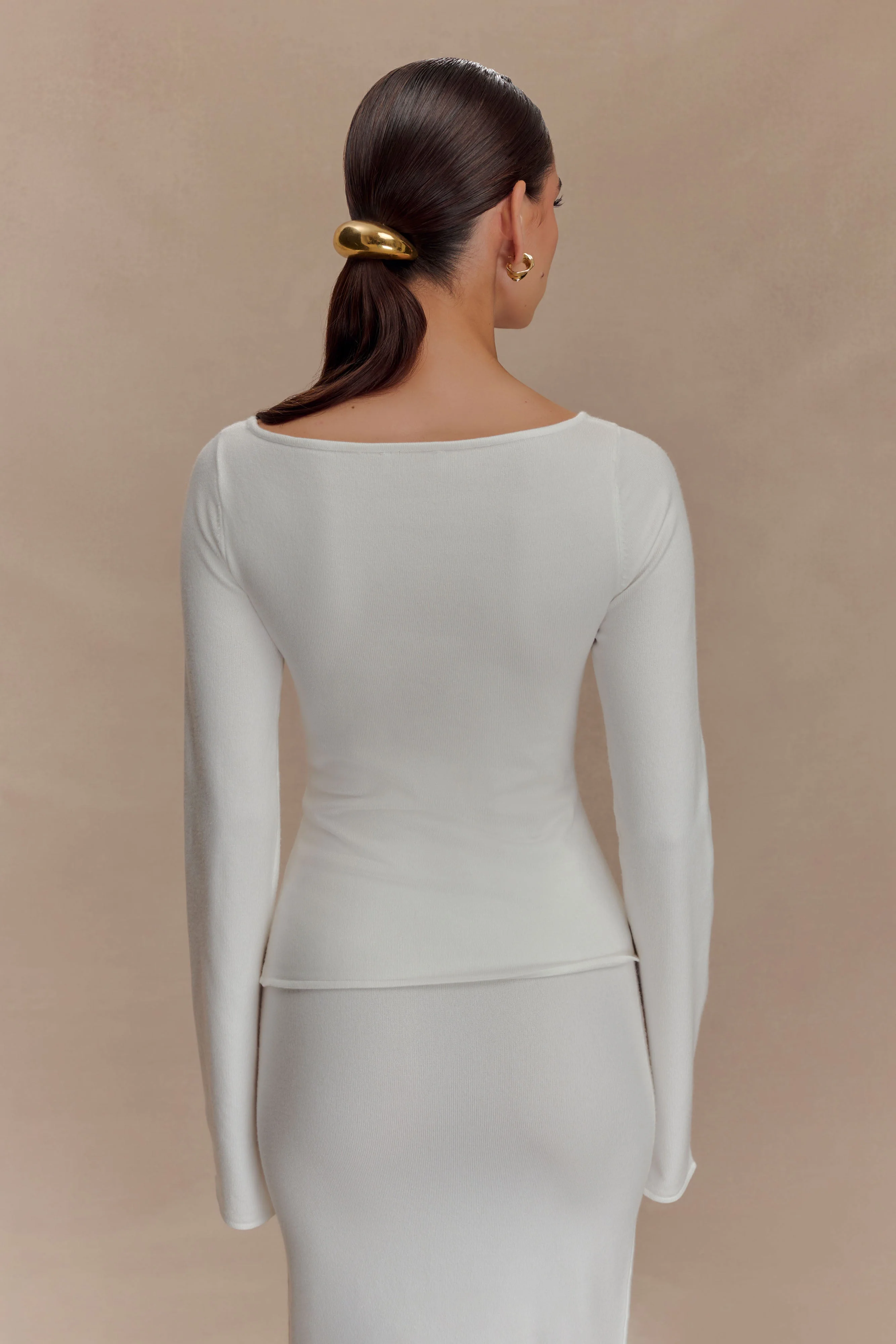 Alejandra Floral Long Sleeve Knit Top - White - Image 2