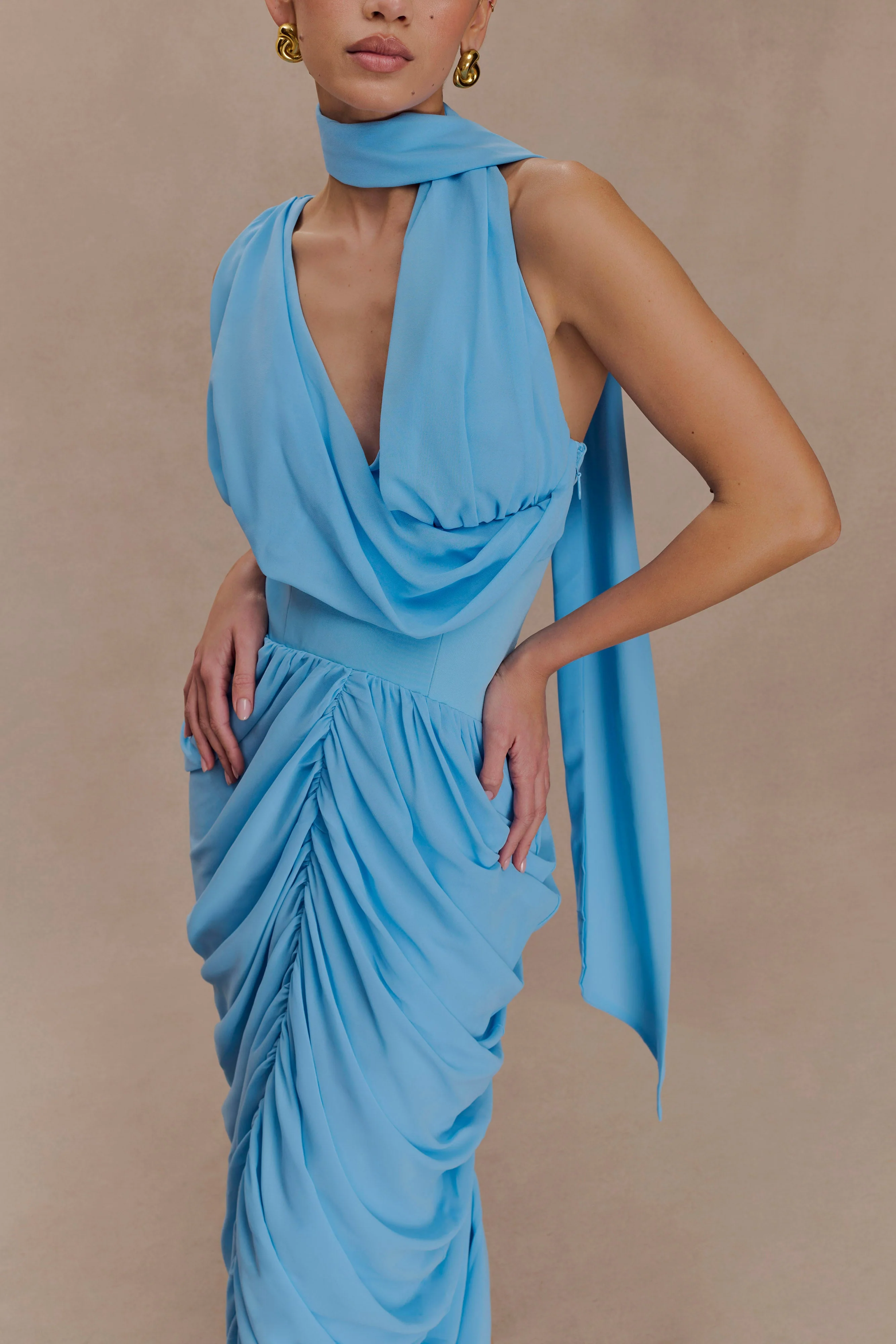 Alex Chiffon Maxi Dress - Blue - Image 3