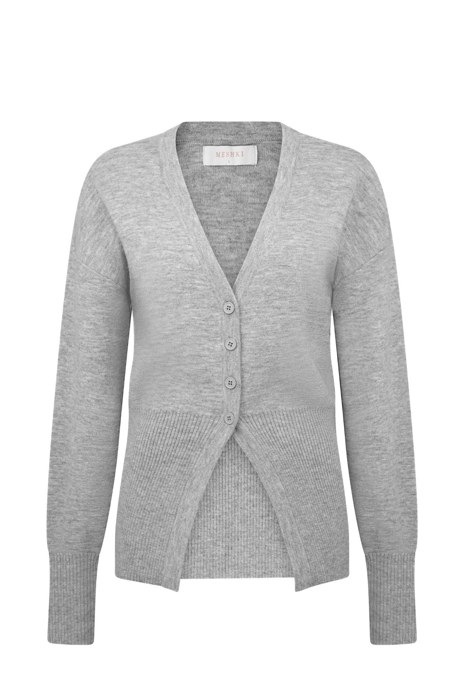 Alexia Buttoned Oversized Cardigan - Grey Marle - Image 9