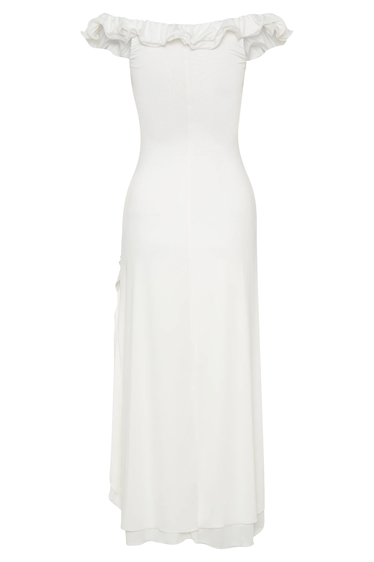 Allegra Off Shoulder Ruffle Midi Dress - Ivory - Image 7