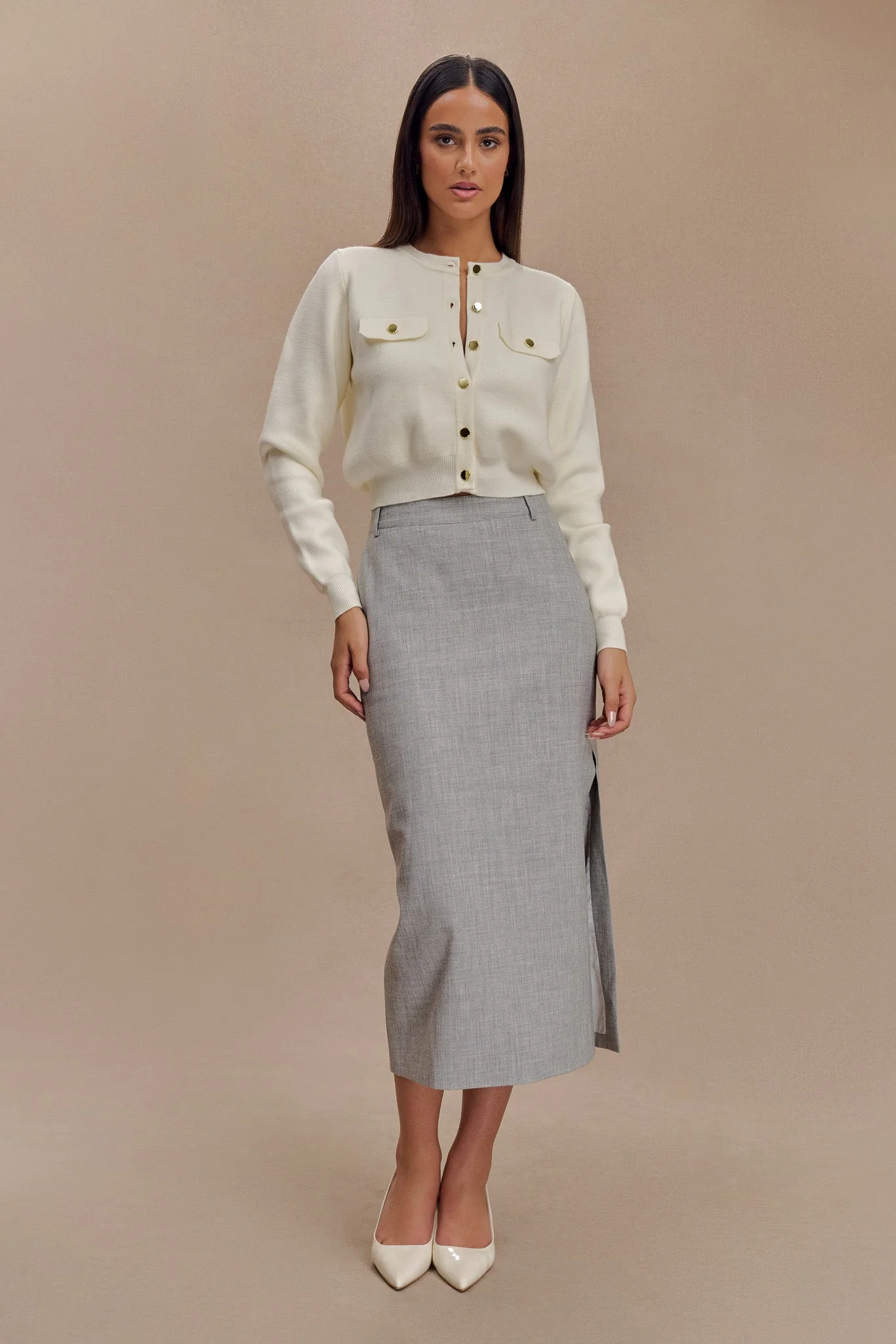 Ambrose Midi Skirt - Charcoal Marle - Image 5