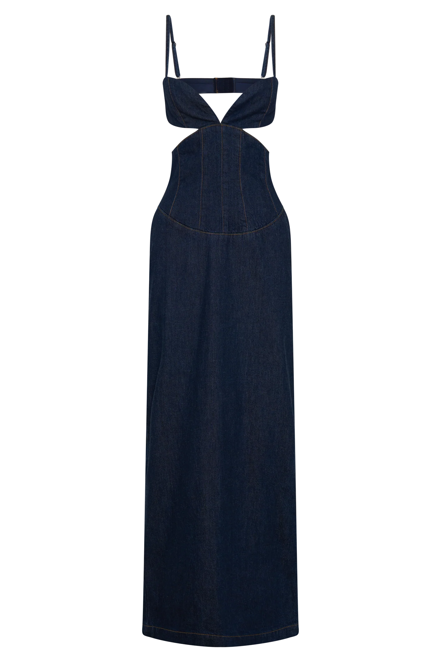 Amila Denim Cupped Maxi Dress - Indigo Blue - Image 9