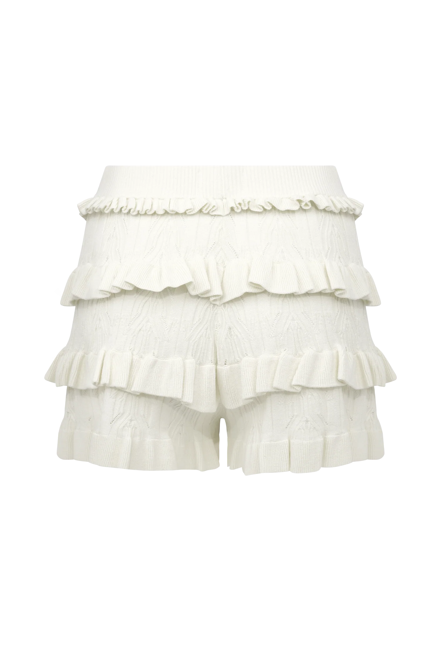 Amy Pointelle Knit Frill Bloomers - Ivory - Image 7