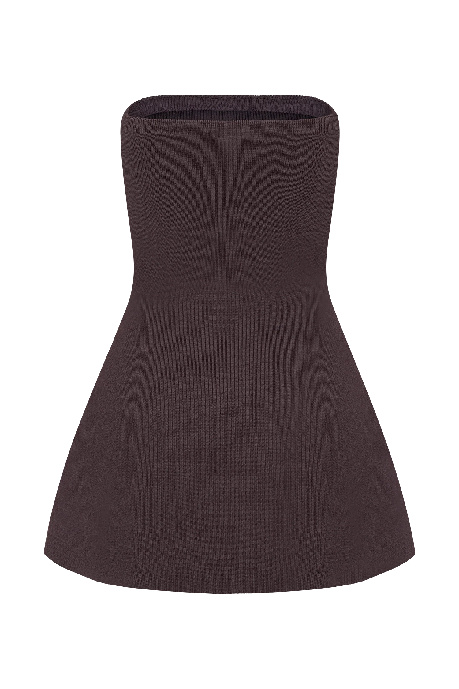 Anette Bandage Knit Strapless Top - Chocolate - Image 6