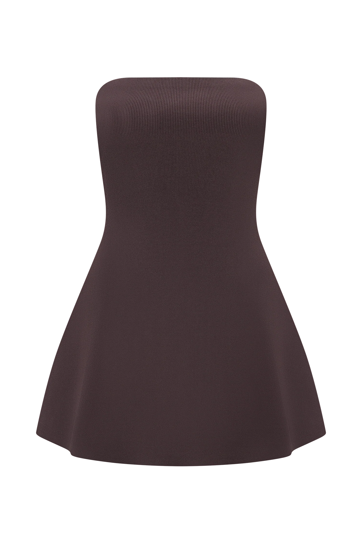 Anette Bandage Knit Strapless Top - Chocolate - Image 7