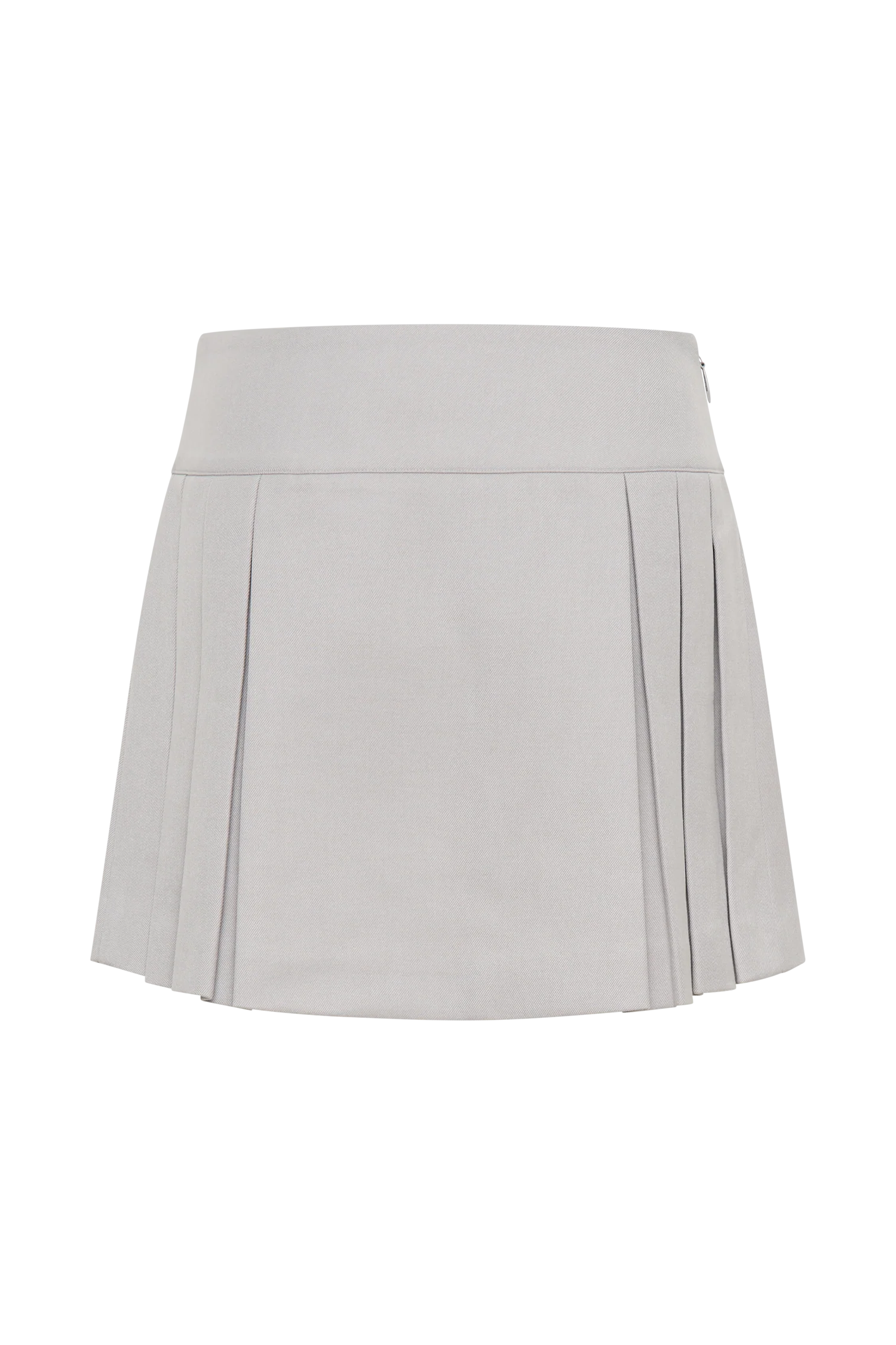 Angie Pleated Buckle Mini Skirt - Grey - Image 10