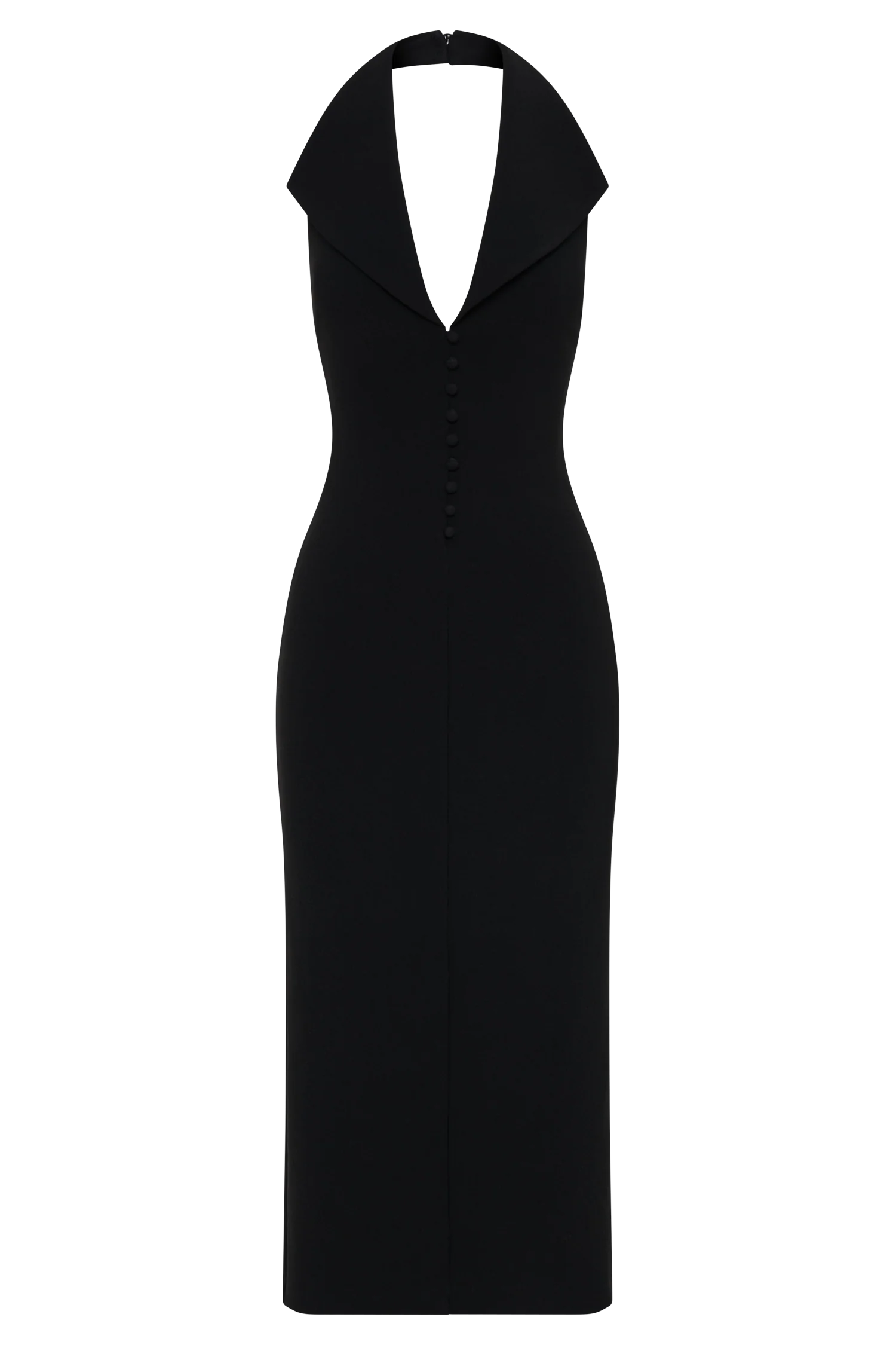 Annita Crepe Halter Midi Dress - Black - Image 8