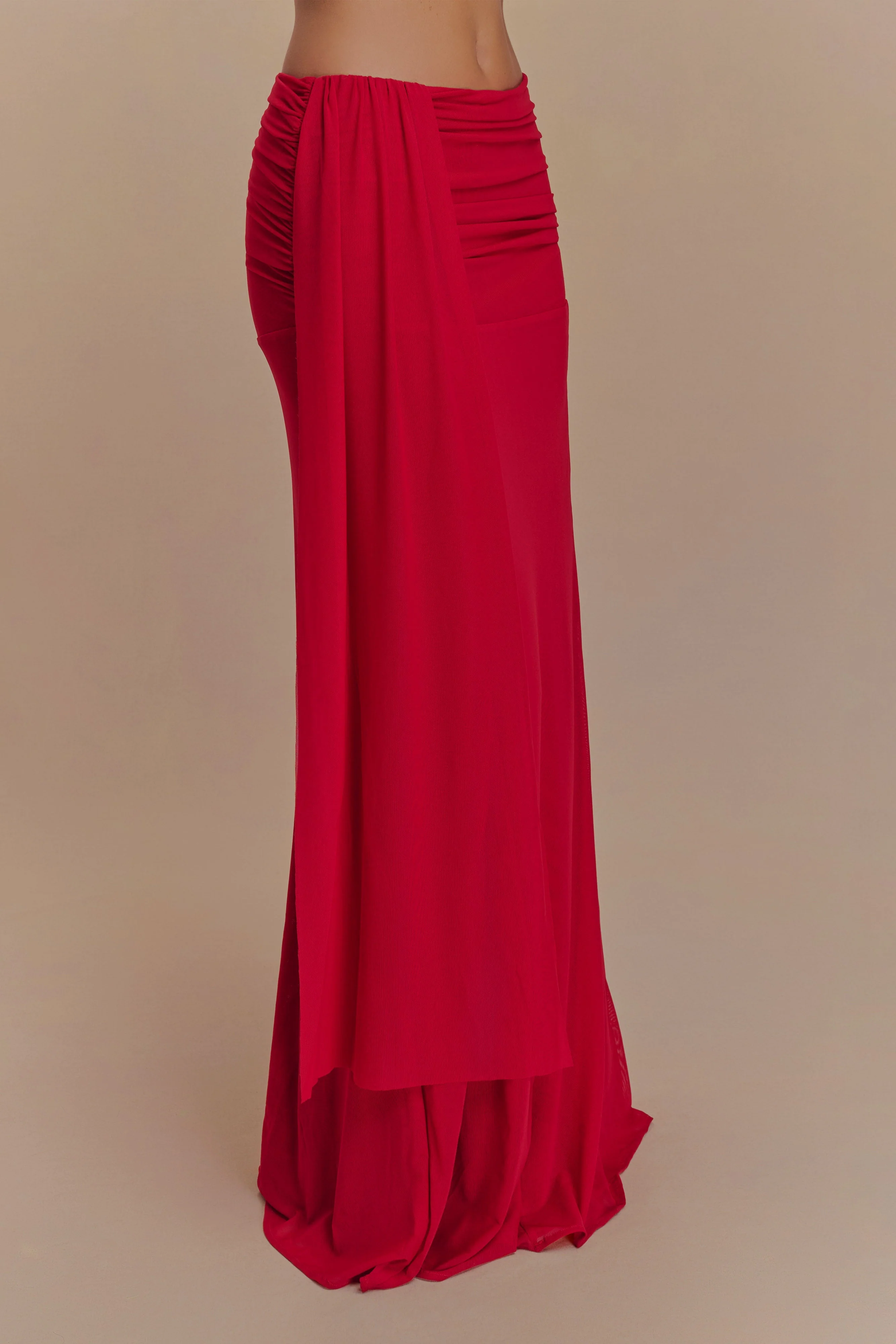 Arna Mesh Maxi Skirt - Ruby - Image 5