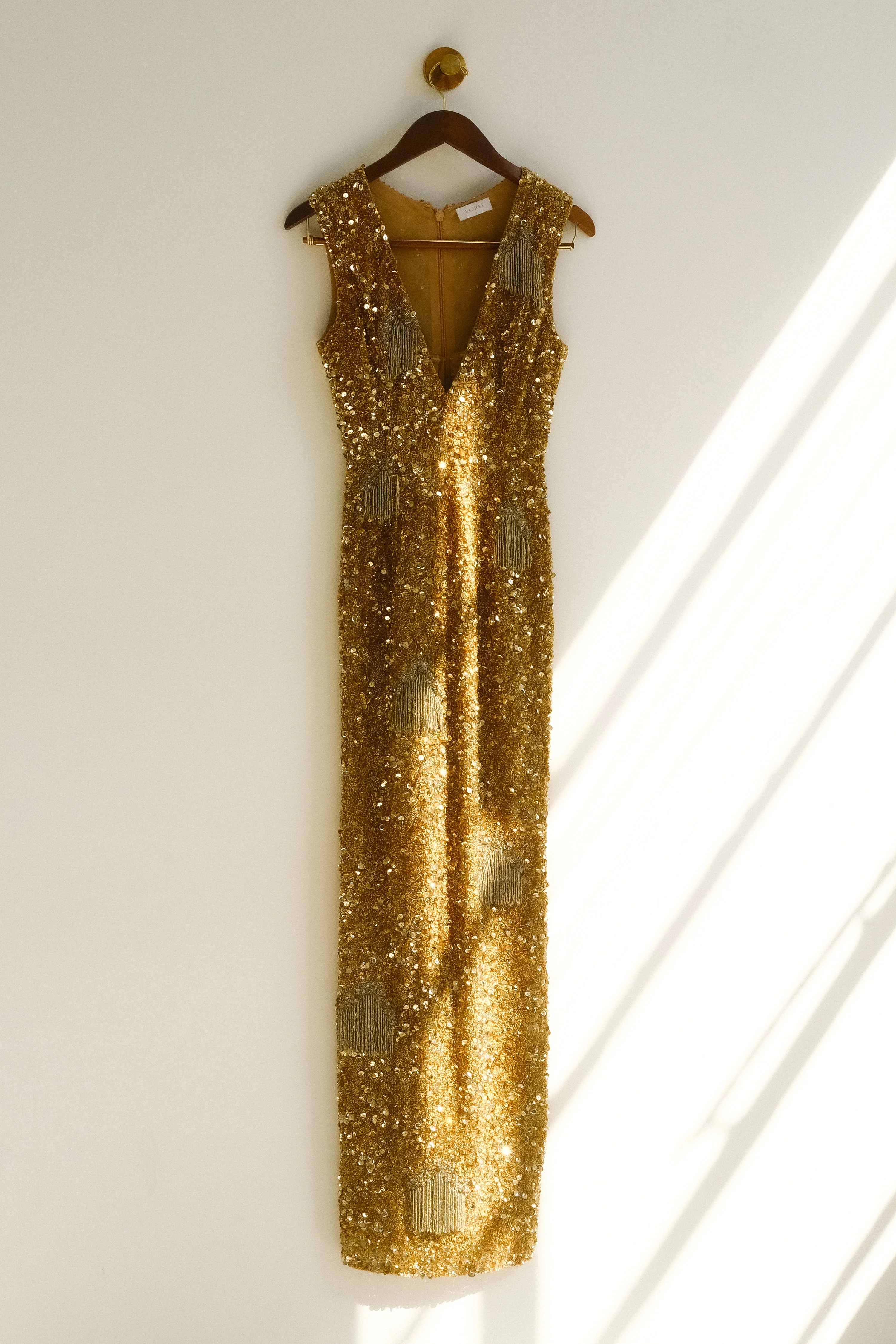Astor Hand Embellished Maxi Dress - Gold - Image 10