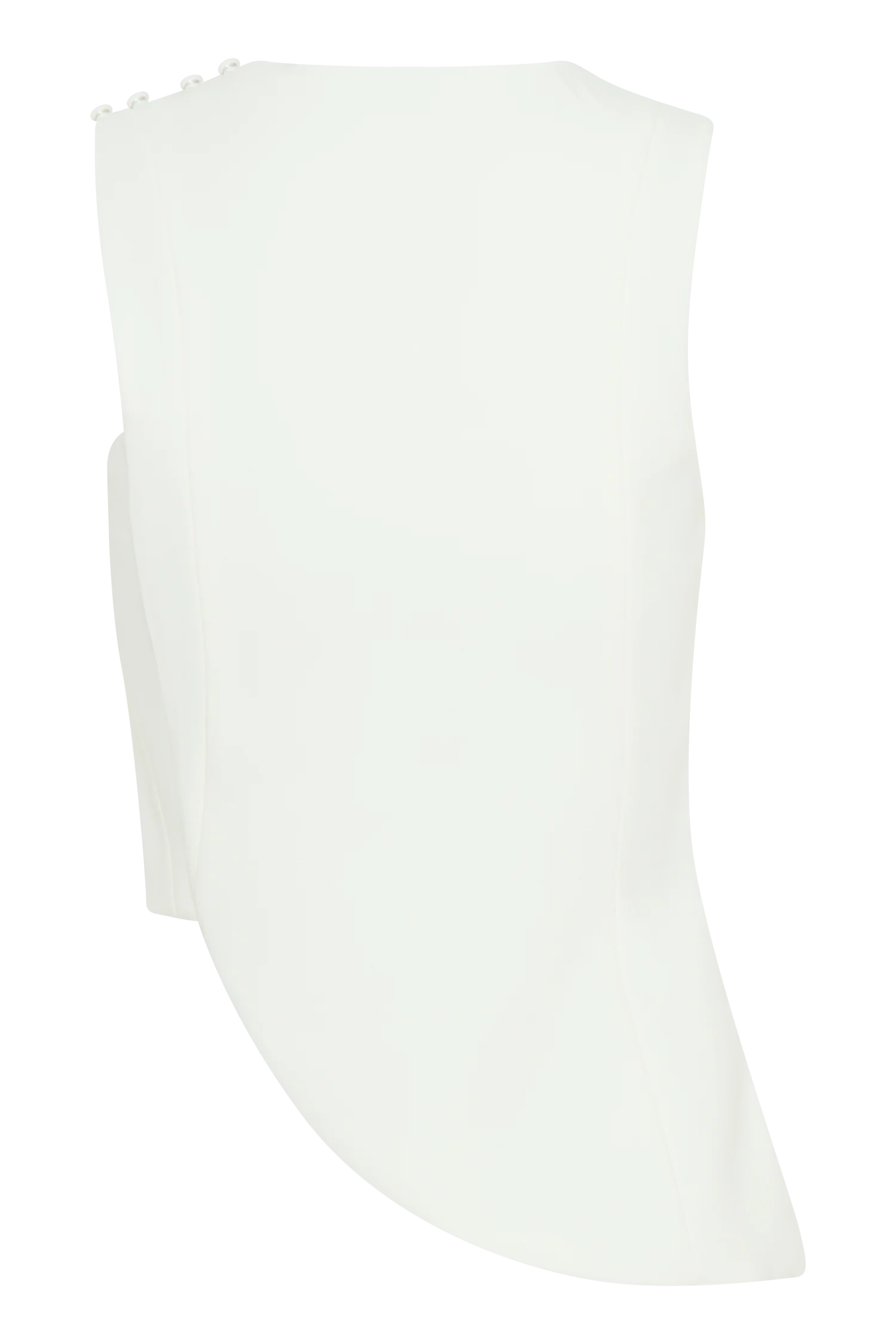 Astrid Asymmetric Sleeveless Suiting Top - White - Image 8
