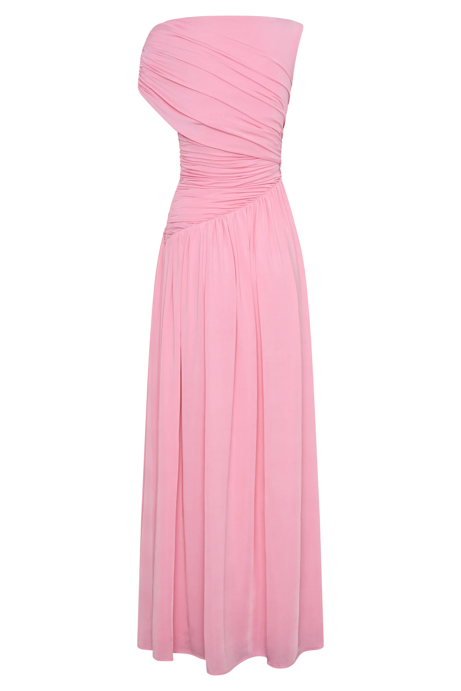 Ayeshya Slinky Asymmetric Maxi Dress - Candy Pink - Image 6