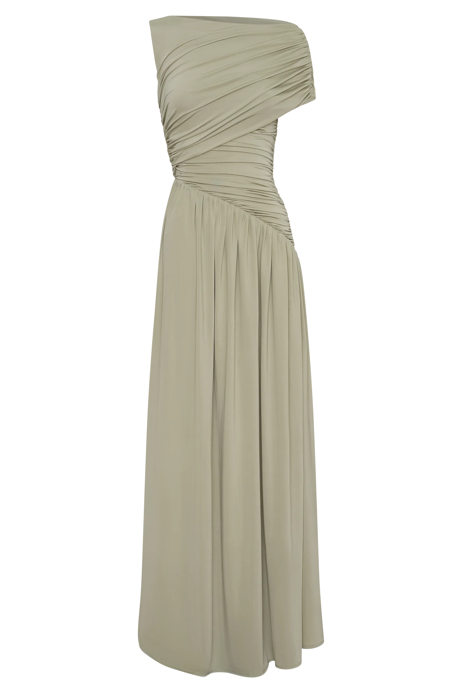 Ayeshya Slinky Asymmetric Maxi Dress - Sage - Image 7