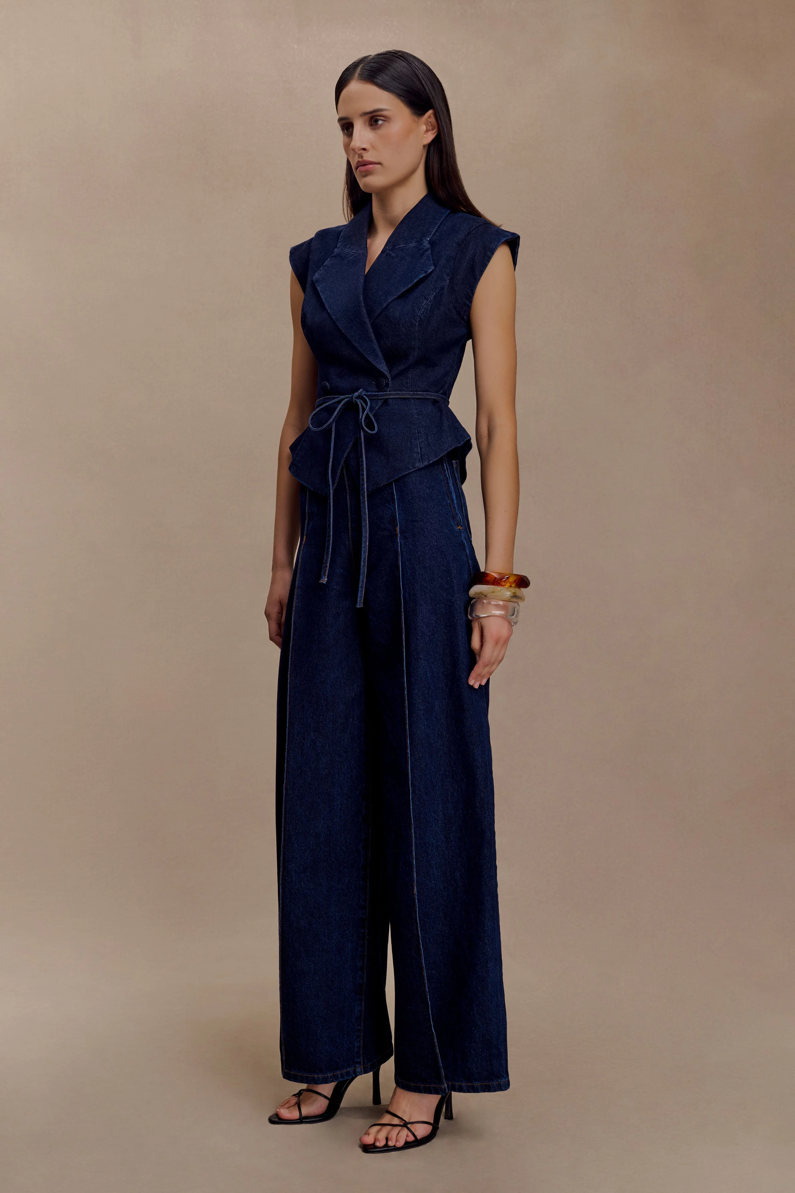 Beatrix High Rise Denim Jeans - Indigo Blue - Image 5