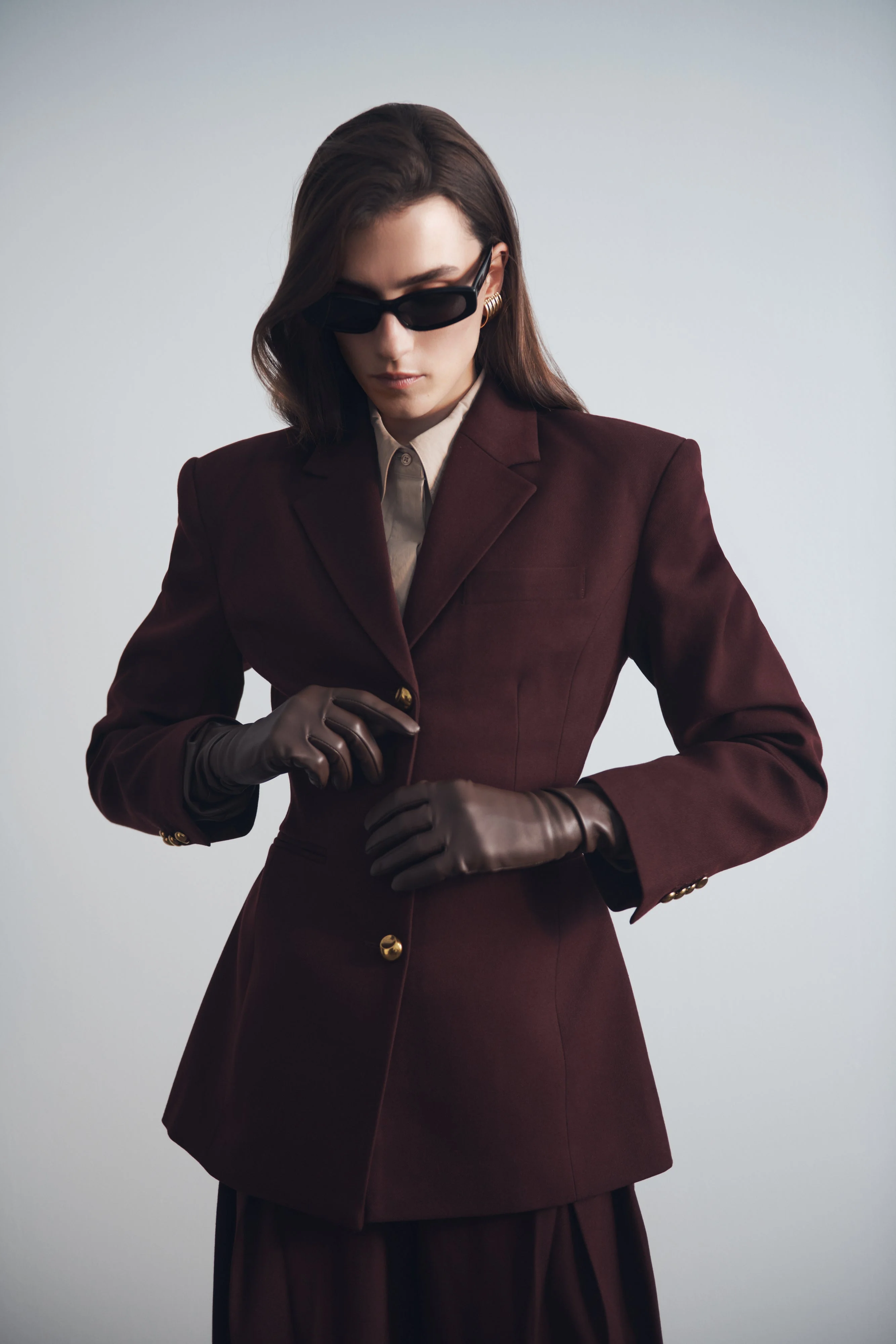 Bellamy Cinched Blazer - Mahogany - Image 2
