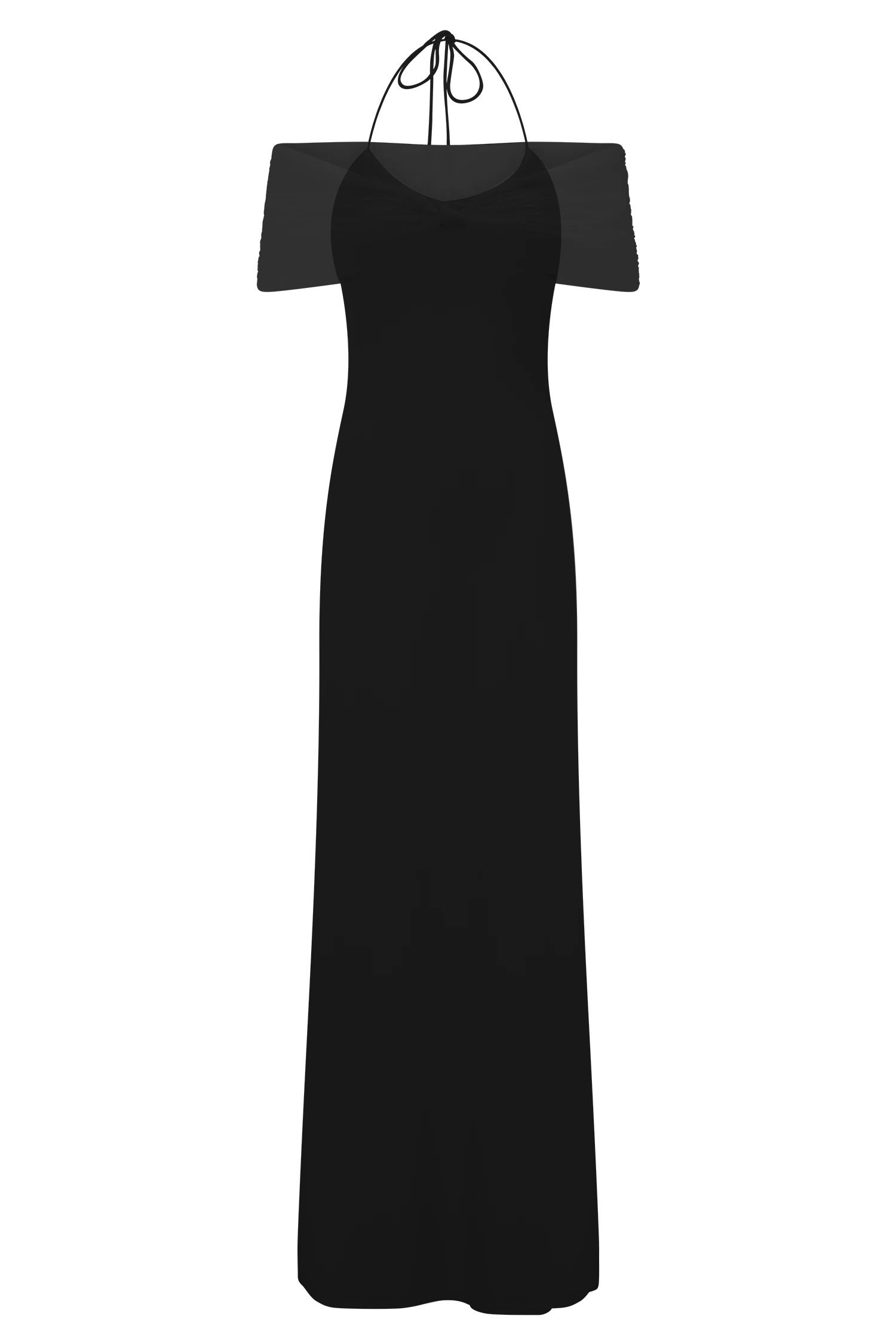 Bernadina Mesh And Slinky Halter Maxi Dress - Black - Image 7