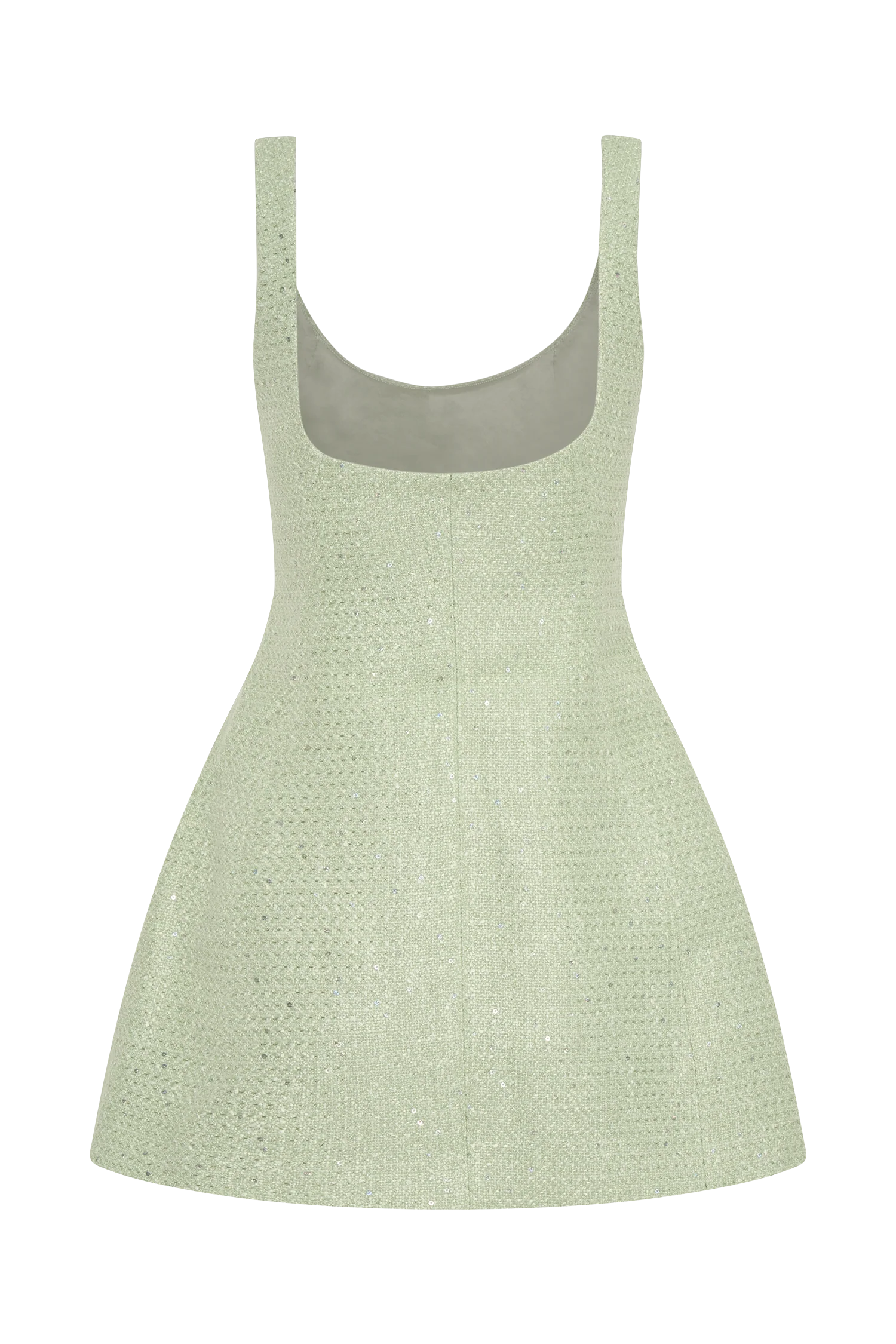 Beth Tweed Mini Dress - Pastel Green - Image 5