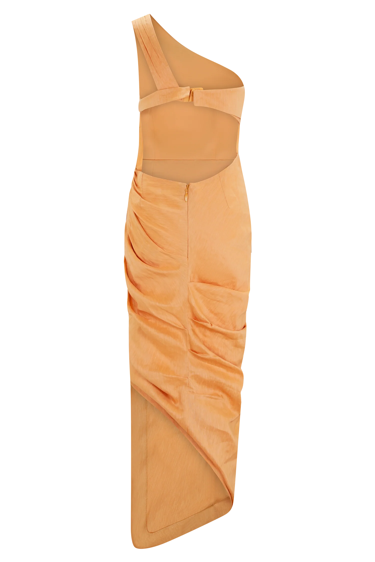Birgit Linen Midi Dress With Hardware - Deep Peach - Image 7