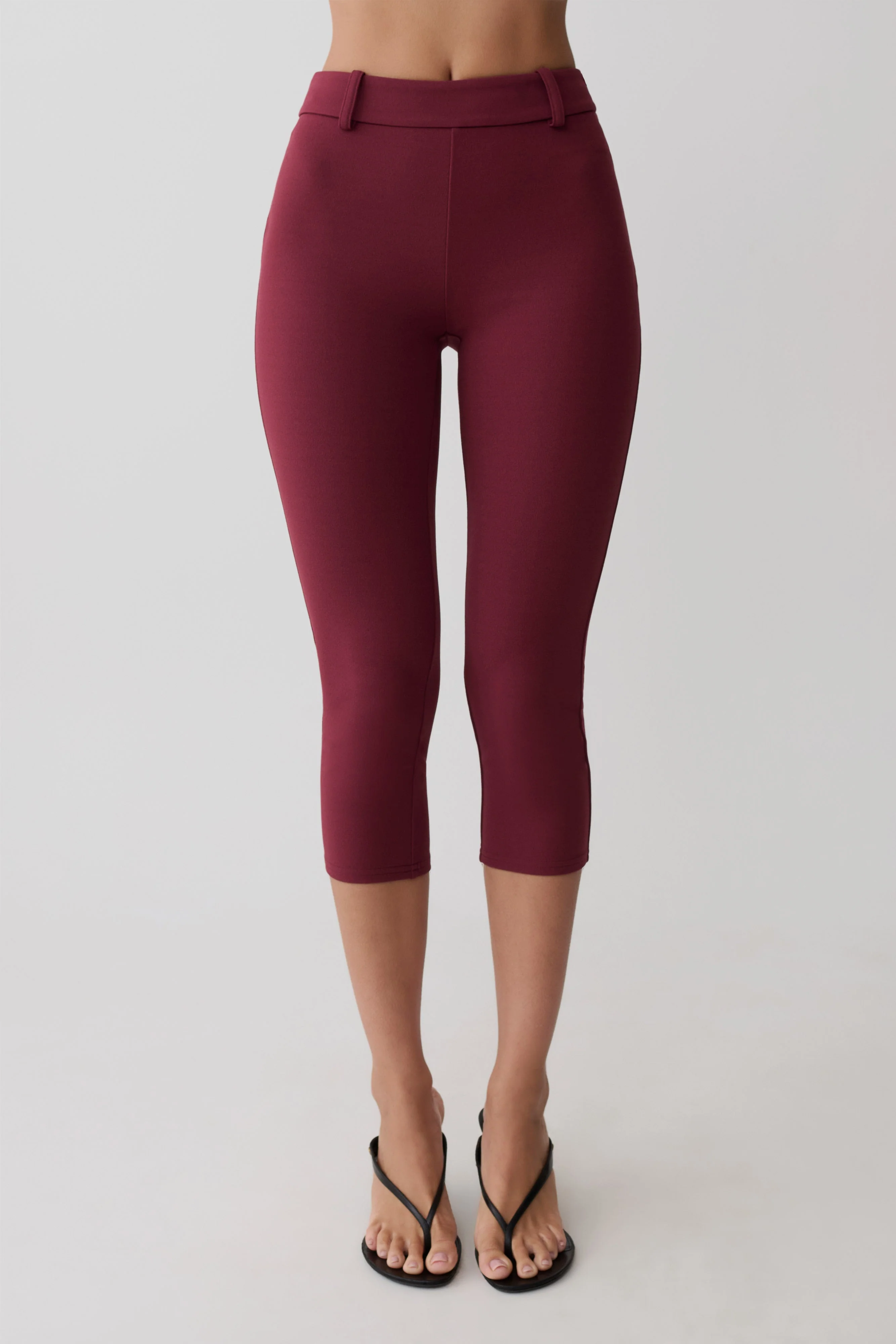 Blanca Stretch Crepe Capri Pants - Mahogany - Image 6