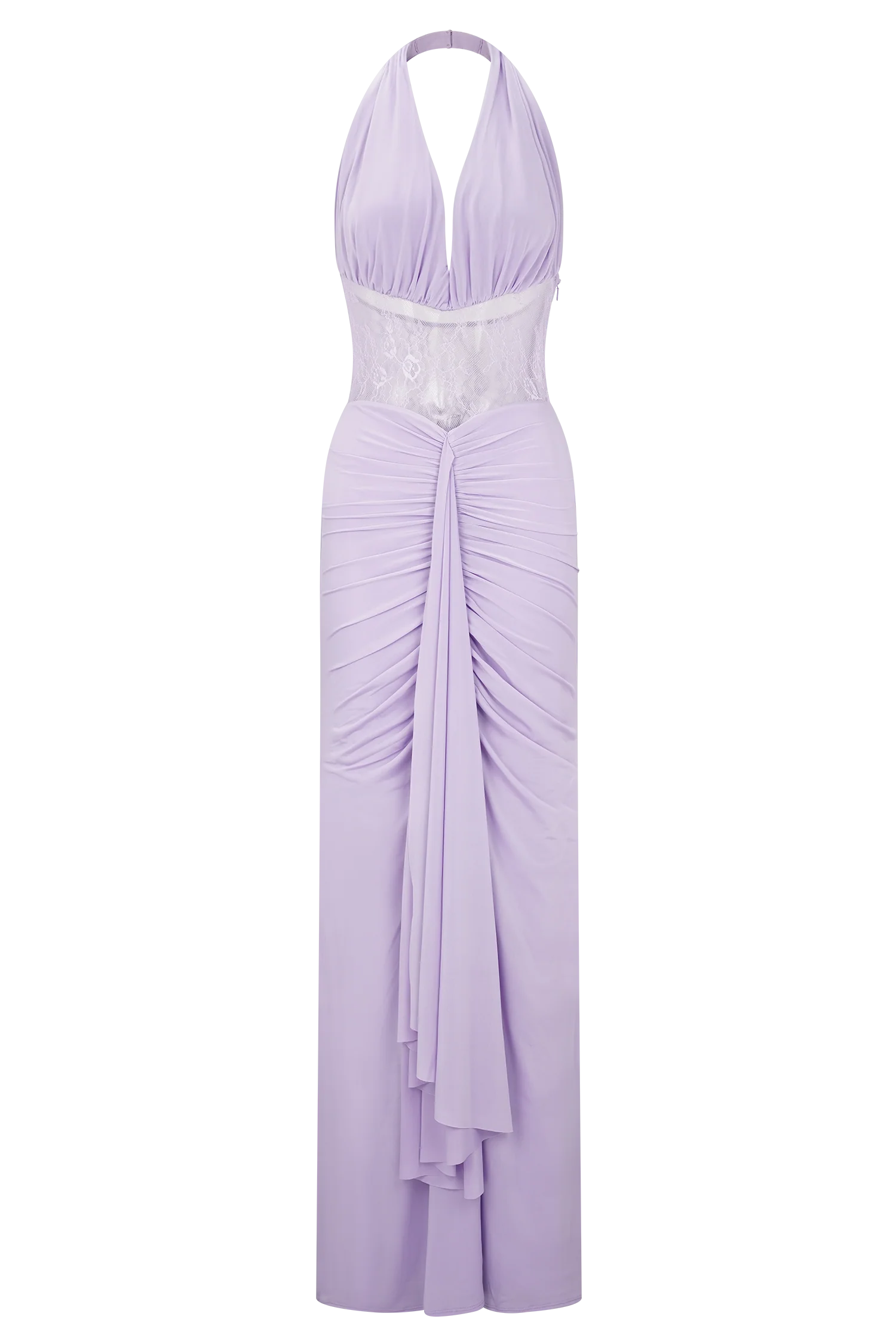 Bonnie Slinky And Lace Maxi Dress - Lilac - Image 9