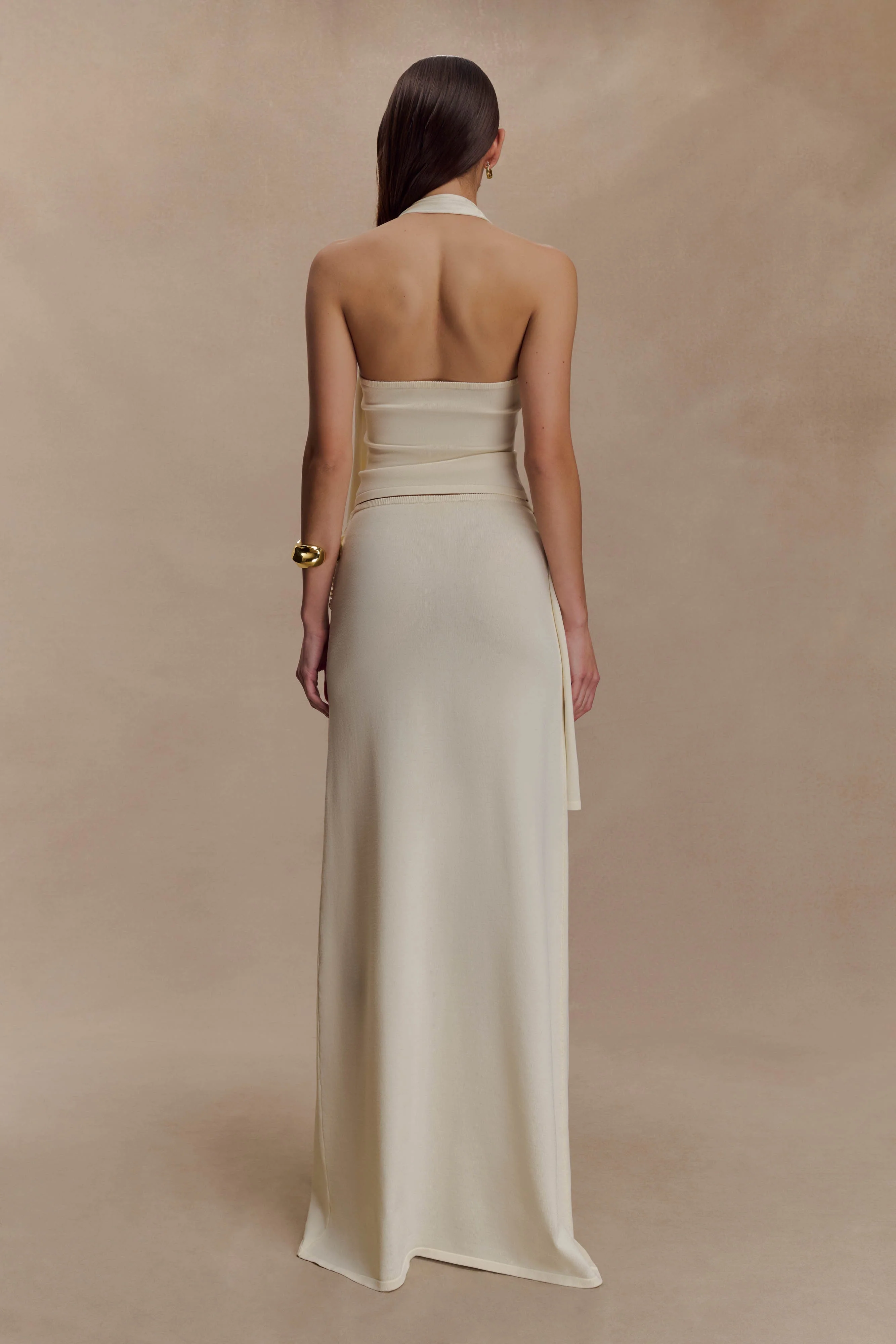 Bowie Low Rise Knit Maxi Skirt - Ivory - Image 2