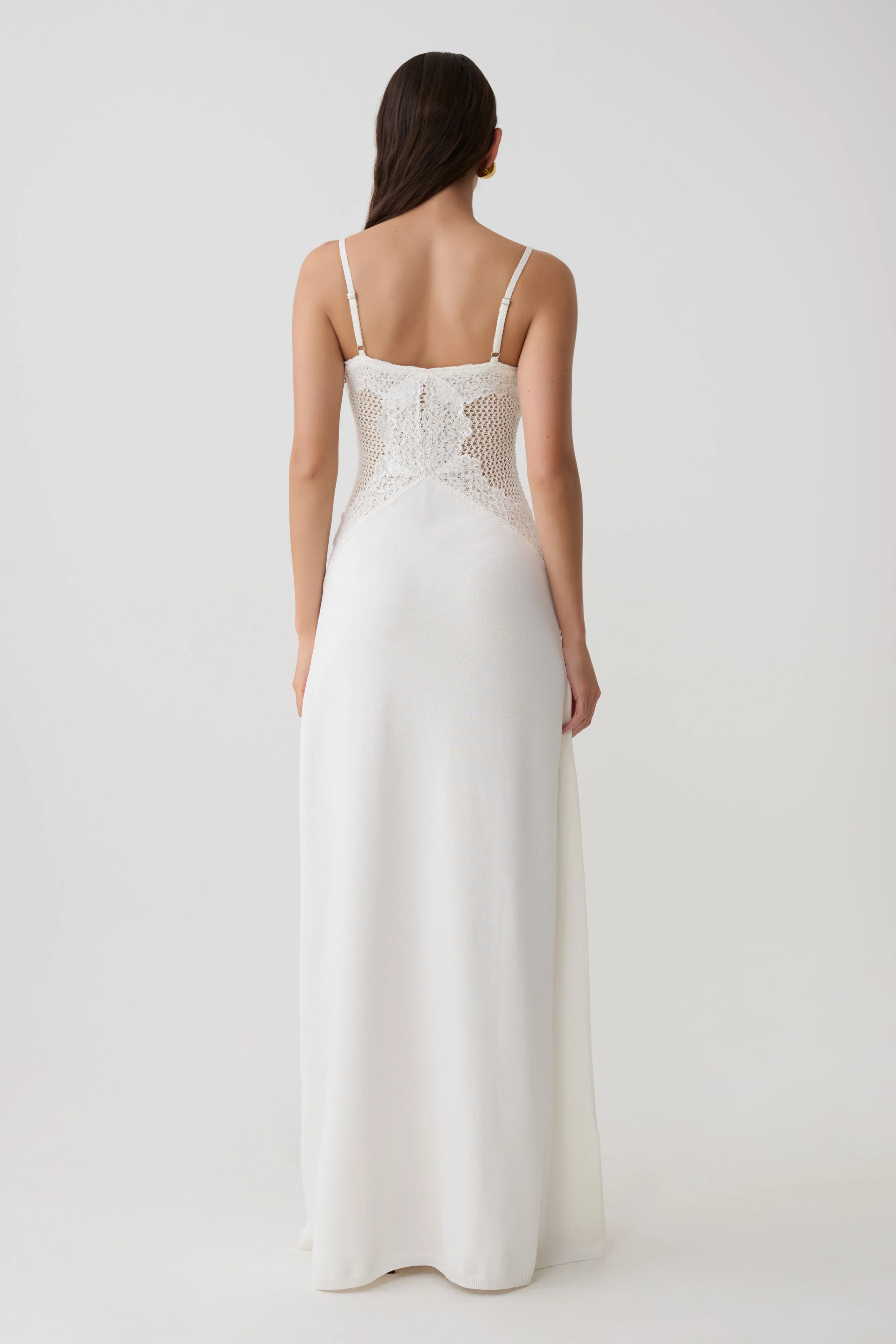 Bray Knit & Lace Maxi Dress - Ivory - Image 2