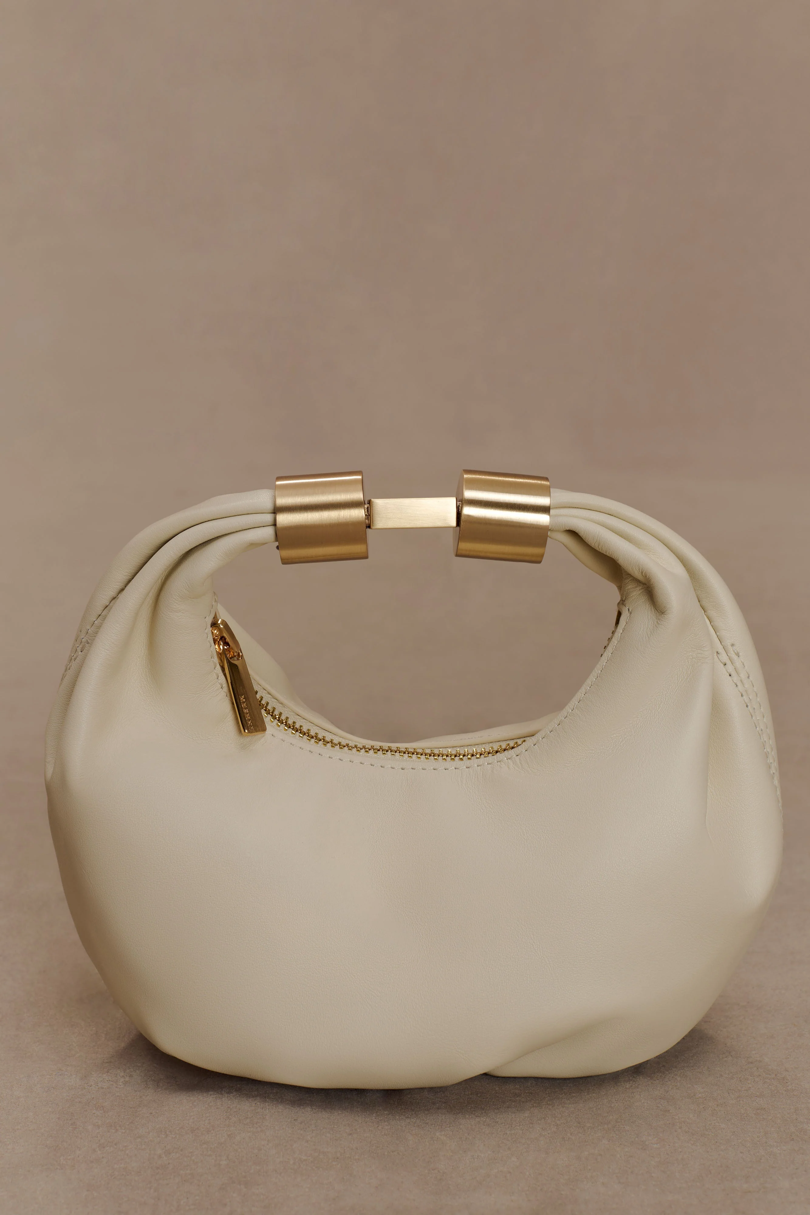 Bristol Mini Croissant Leather Bag - Ivory - Image 2
