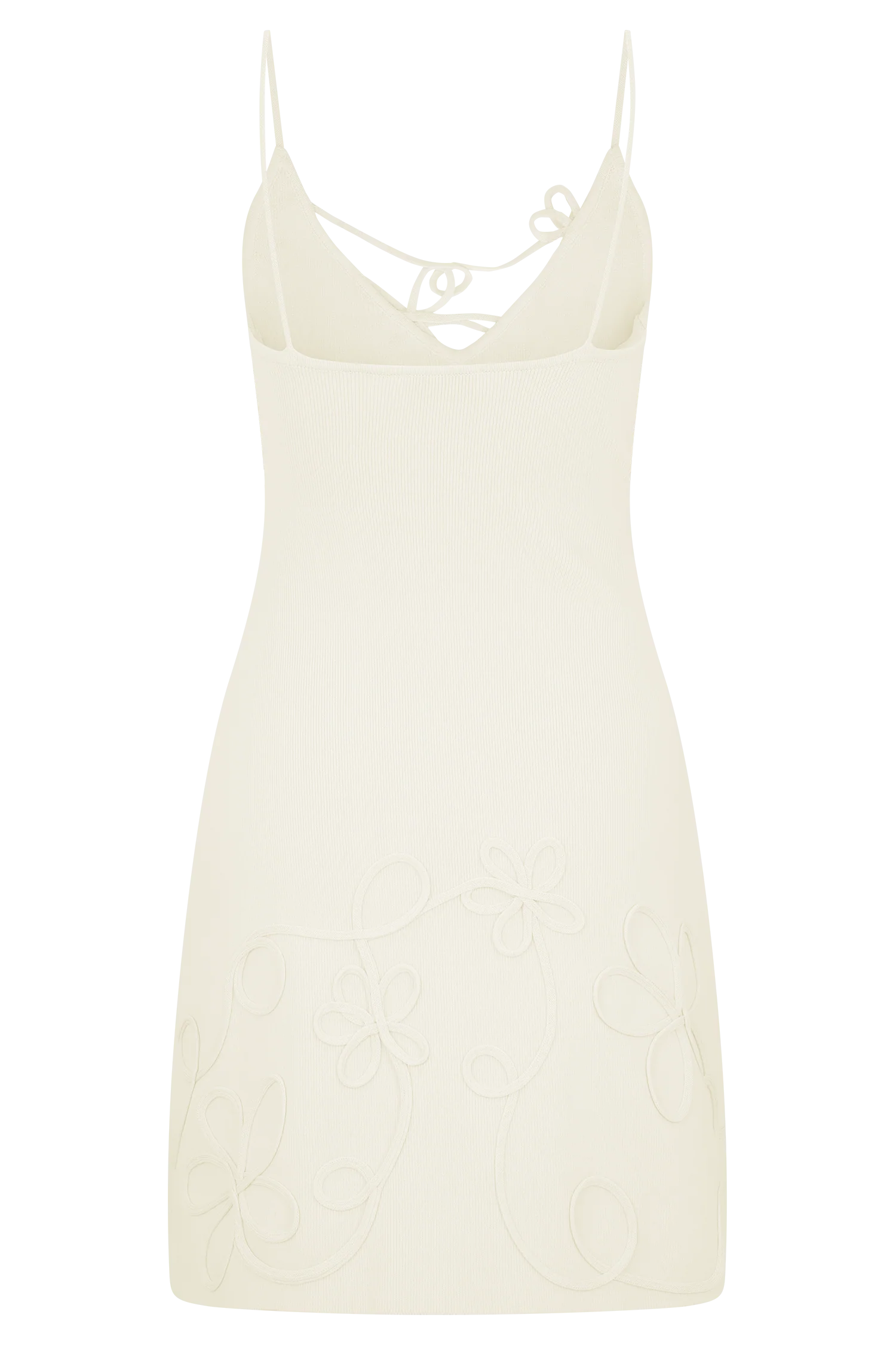 Brullo Embroidery Knit Mini Dress - Ivory - Image 8