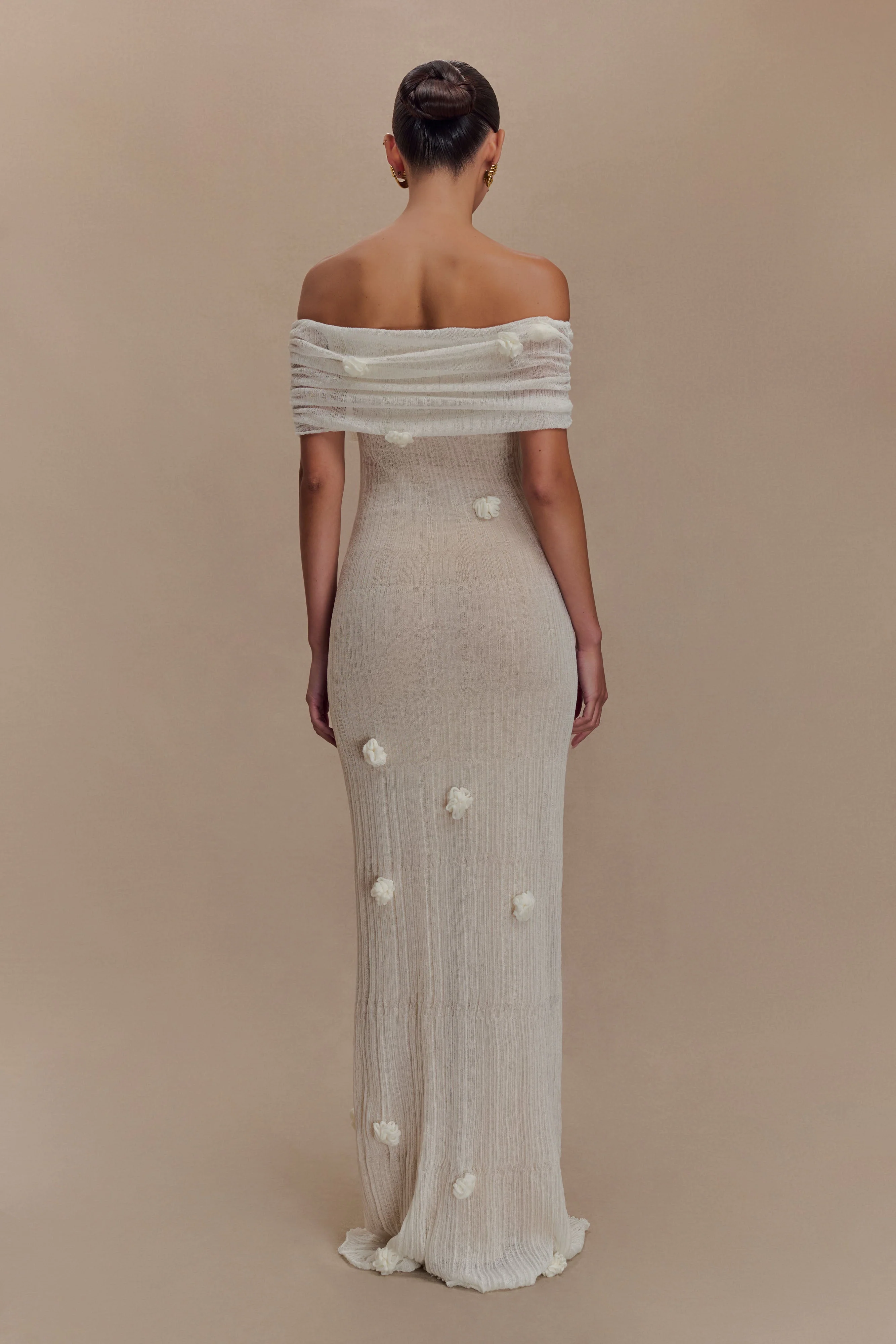 Brynn Orchid Knit Maxi Dress - Ivory - Image 2