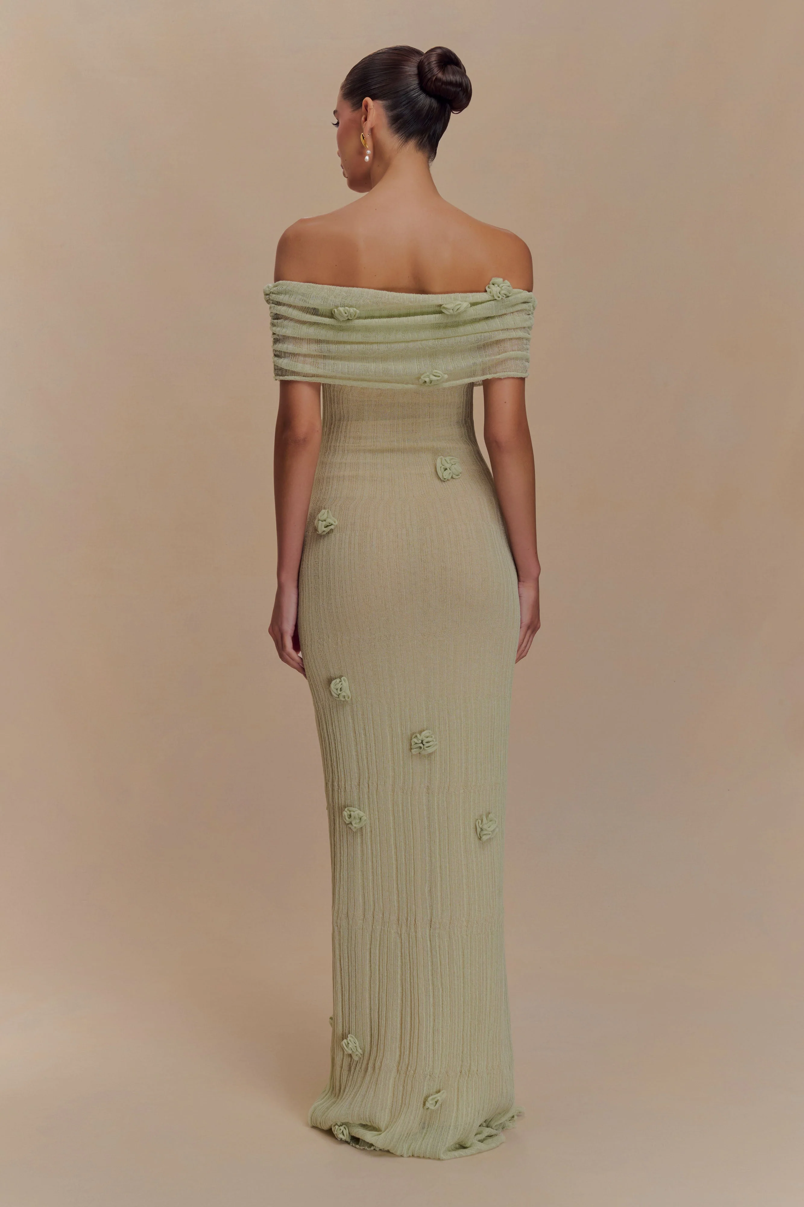 Brynn Orchid Knit Maxi Dress - Pastel Green - Image 2