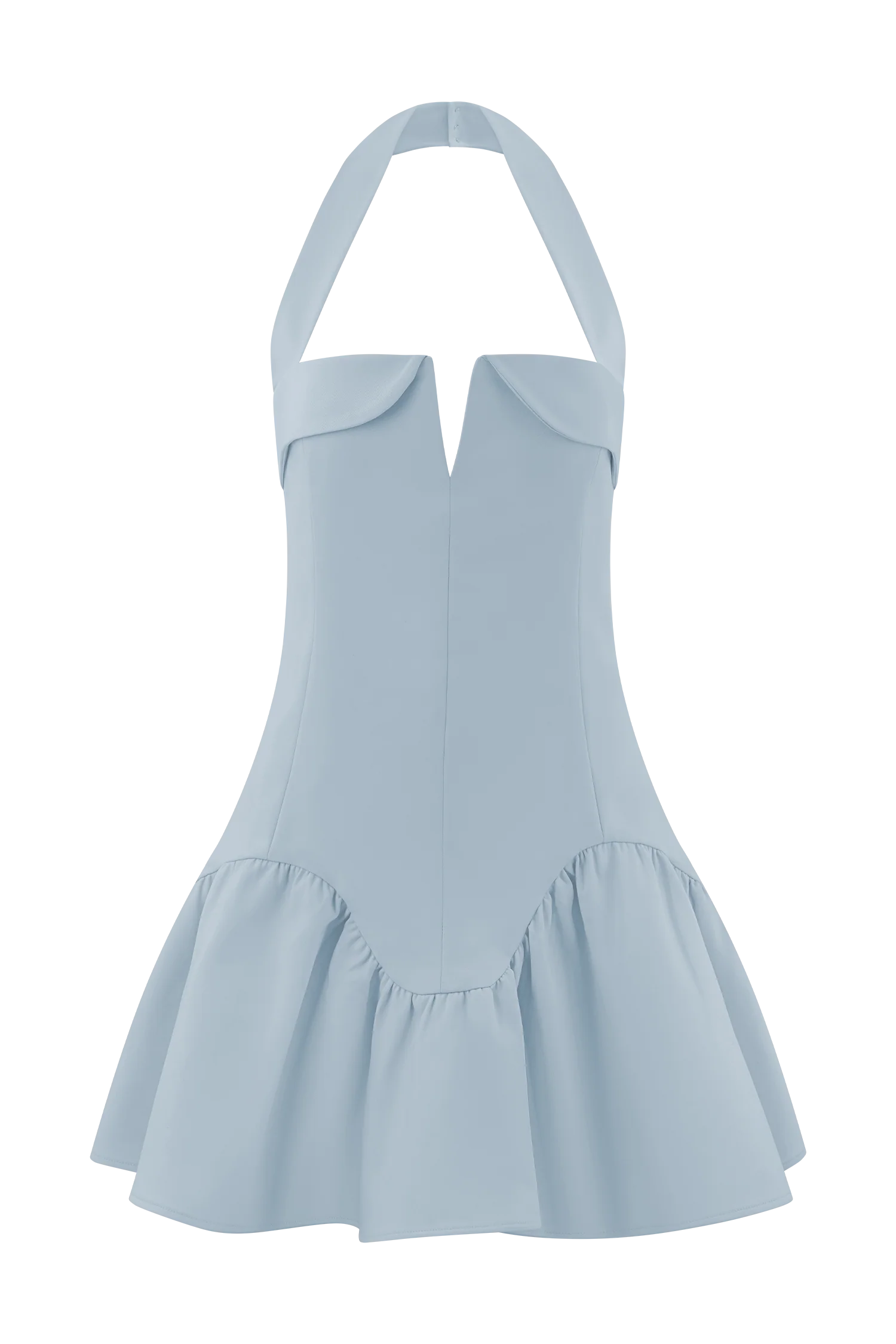 Calipso Halter Mini Dress - Cornflower Blue - Image 7