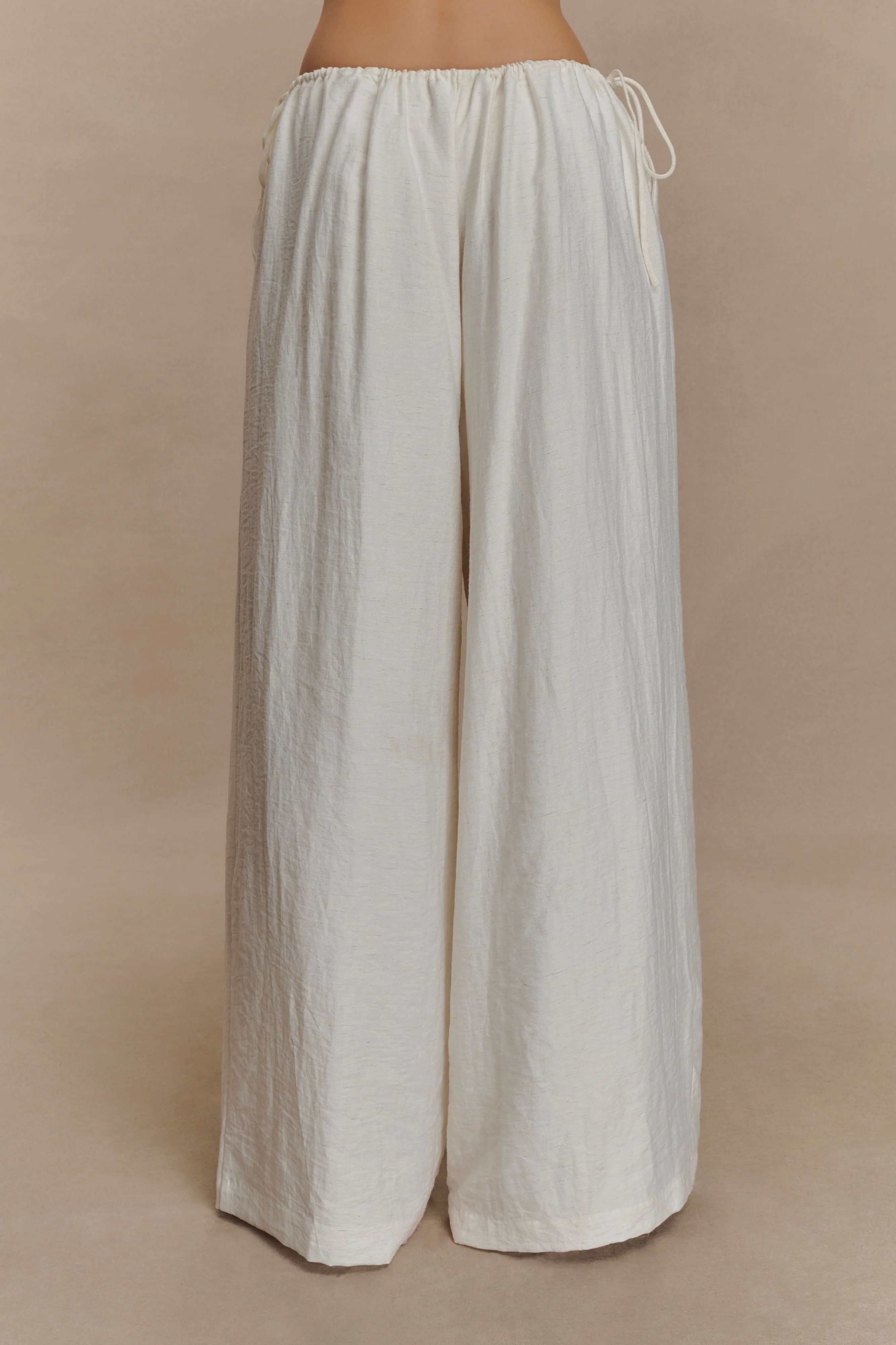 Callum Drawstring Straight Leg Pants - White - Image 6