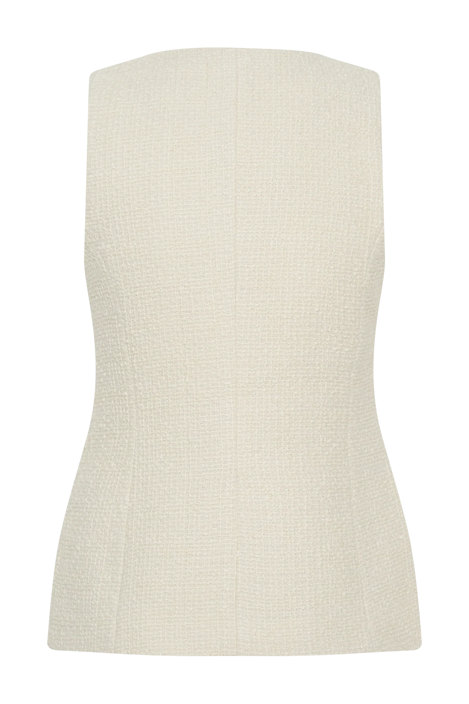 Camilla Boucle Sleeveless Vest - Ivory - Image 6