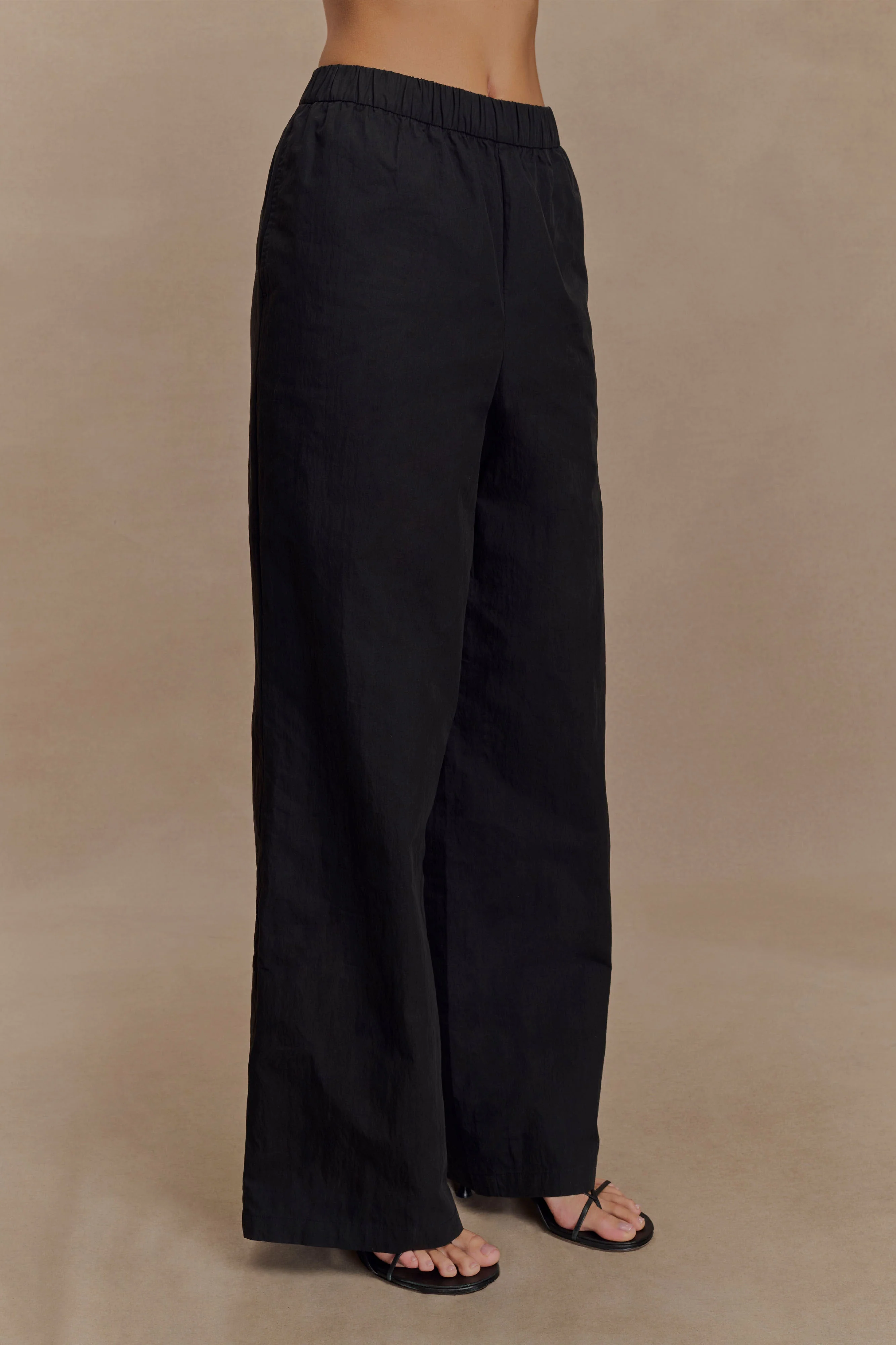 Campbell Cotton Wide Leg Pants - Black - Image 6