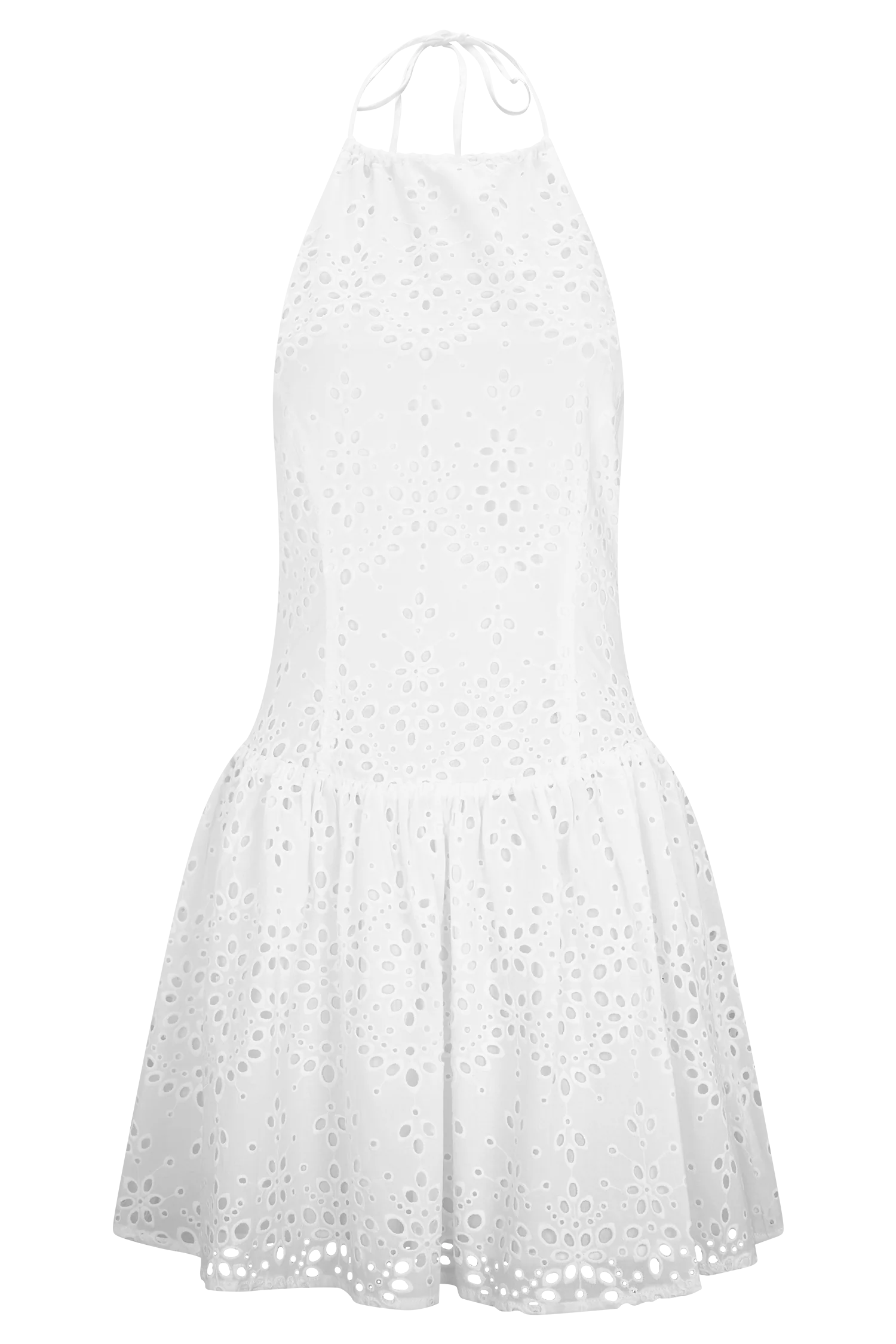 Carlina Broderie Mini Dress - White - Image 9