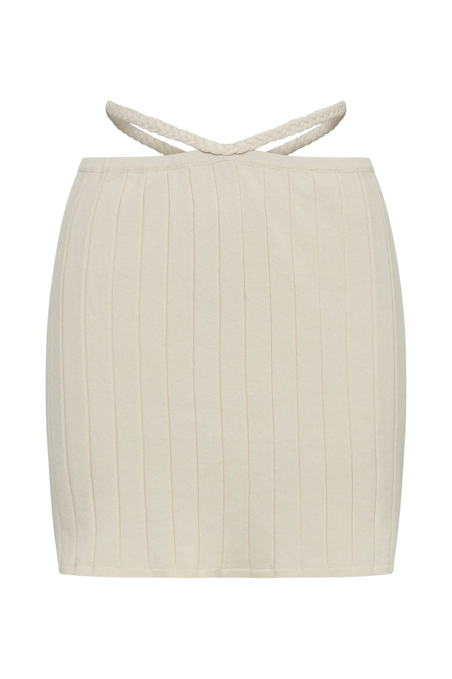 Celine A-Line Extreme Rib Mini Skirt - Ivory - Image 8