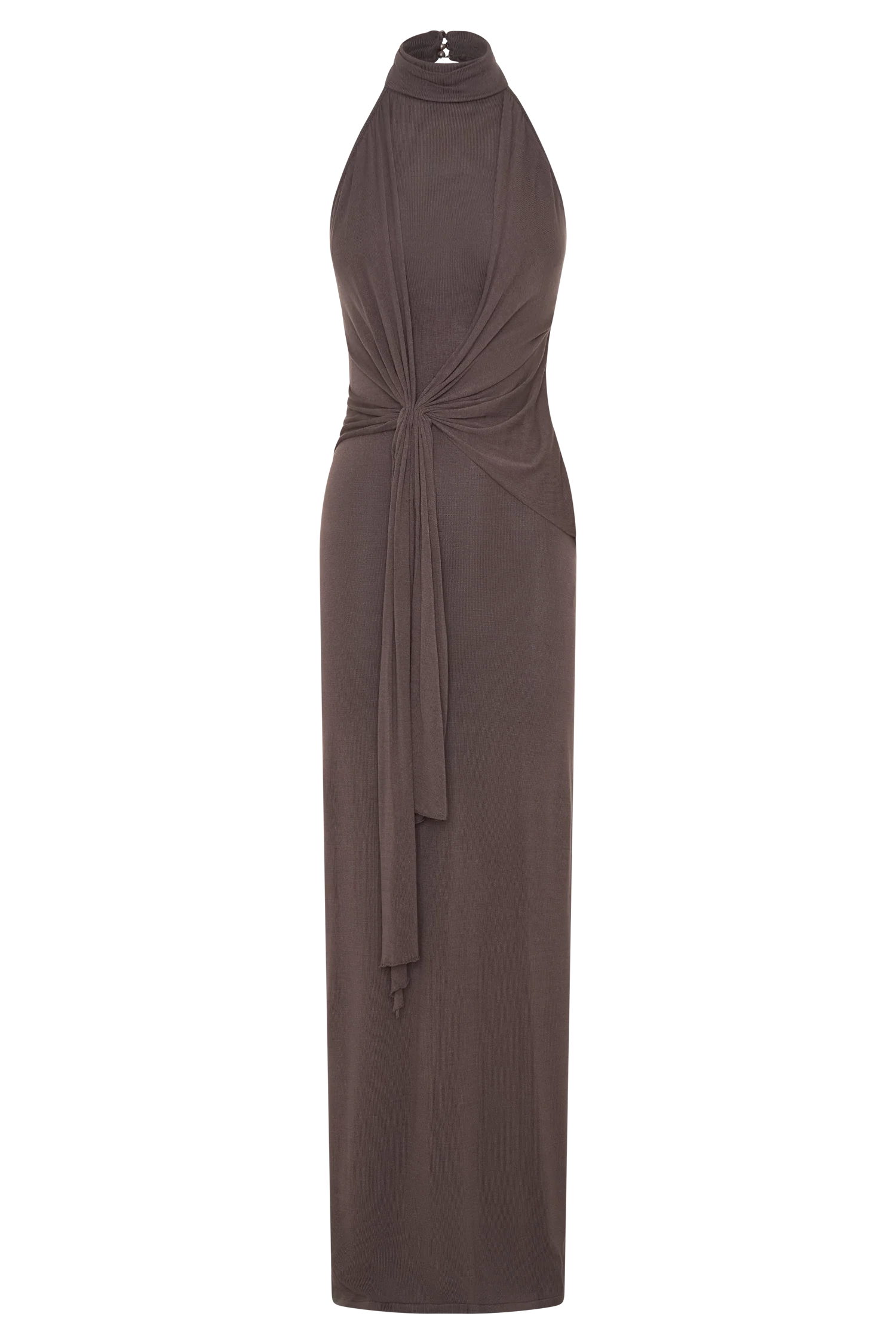 Cindylou Halter Knit Maxi Dress - Peppercorn - Image 8