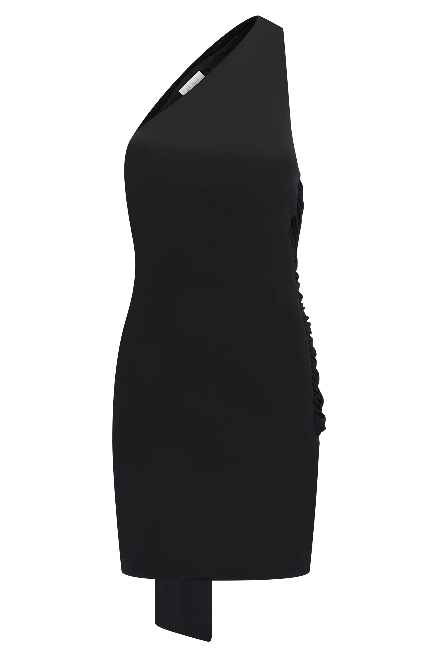 Claudette Slinky Mini Dress With Hardware - Black - Image 8