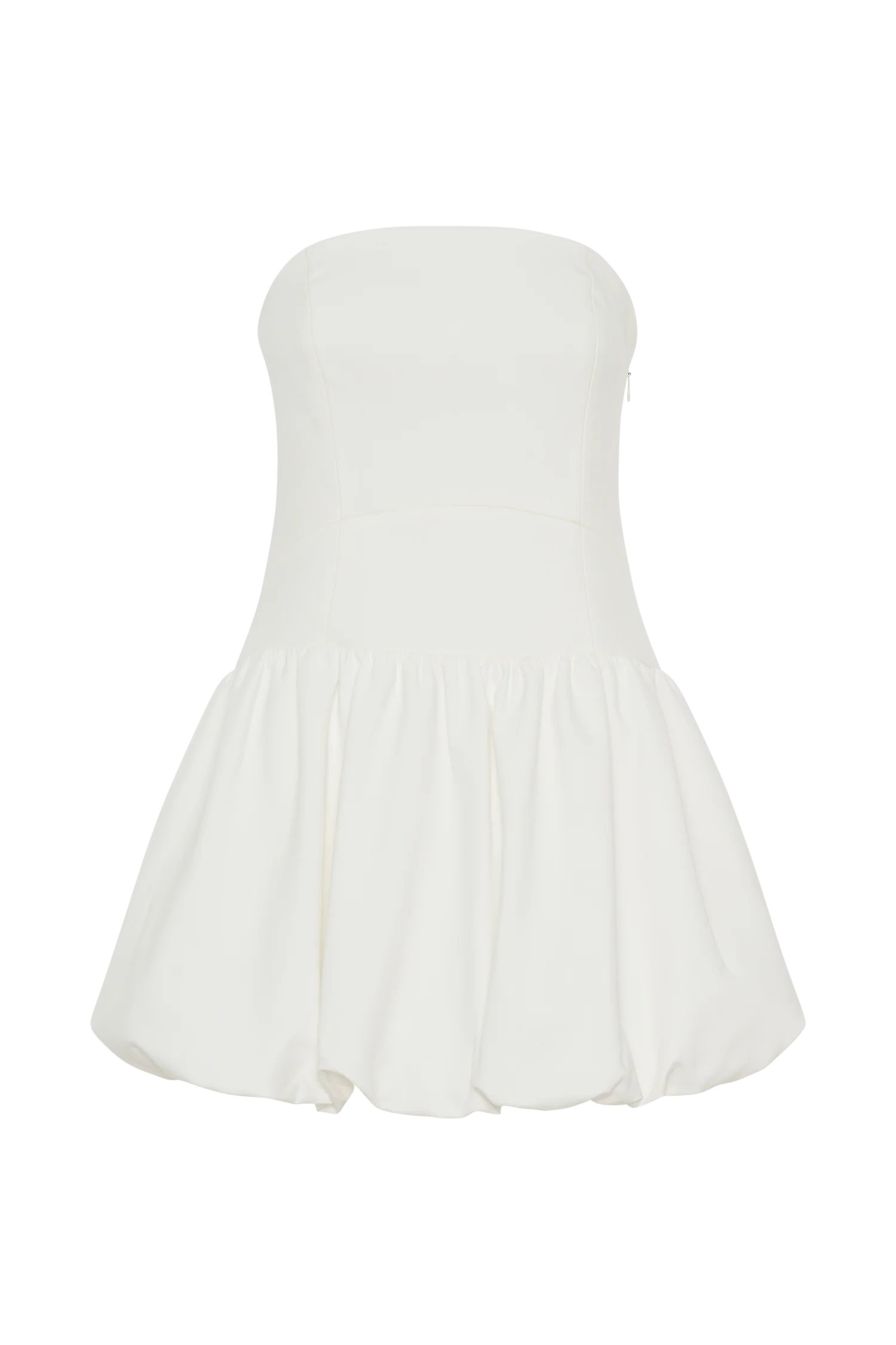 Clementina Strapless Bubble Mini Dress - White - Image 9