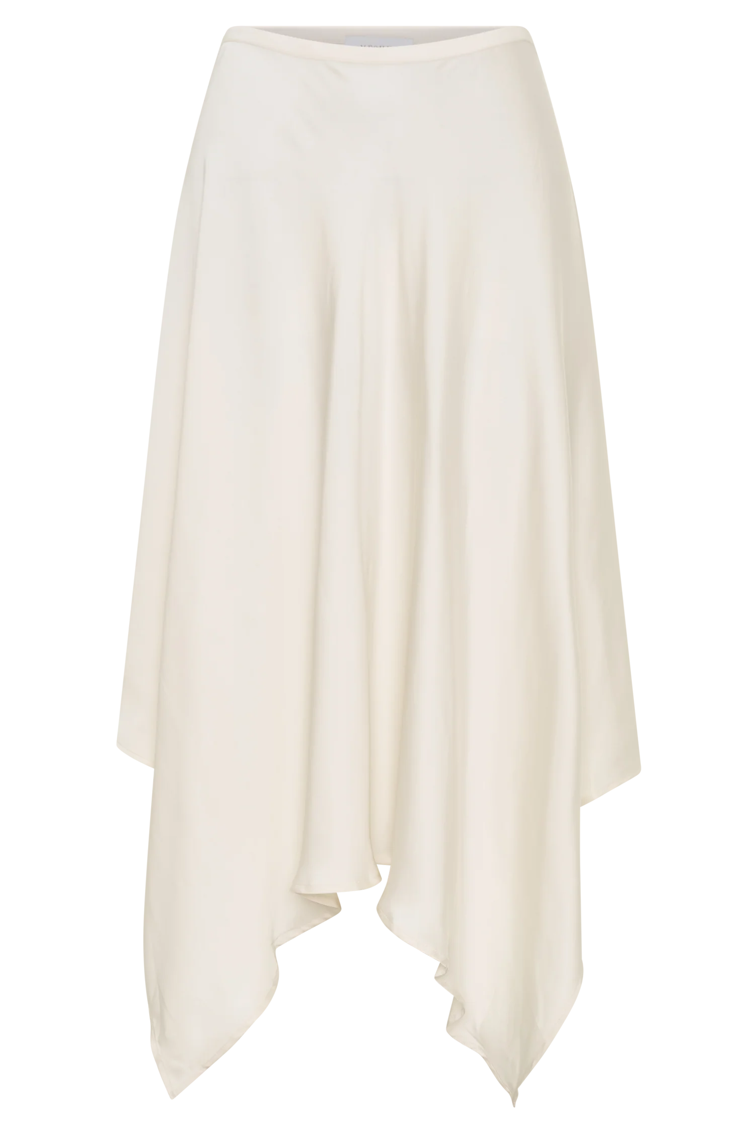 Coralie Asymmetric Satin Midi Skirt - Ivory - Image 10
