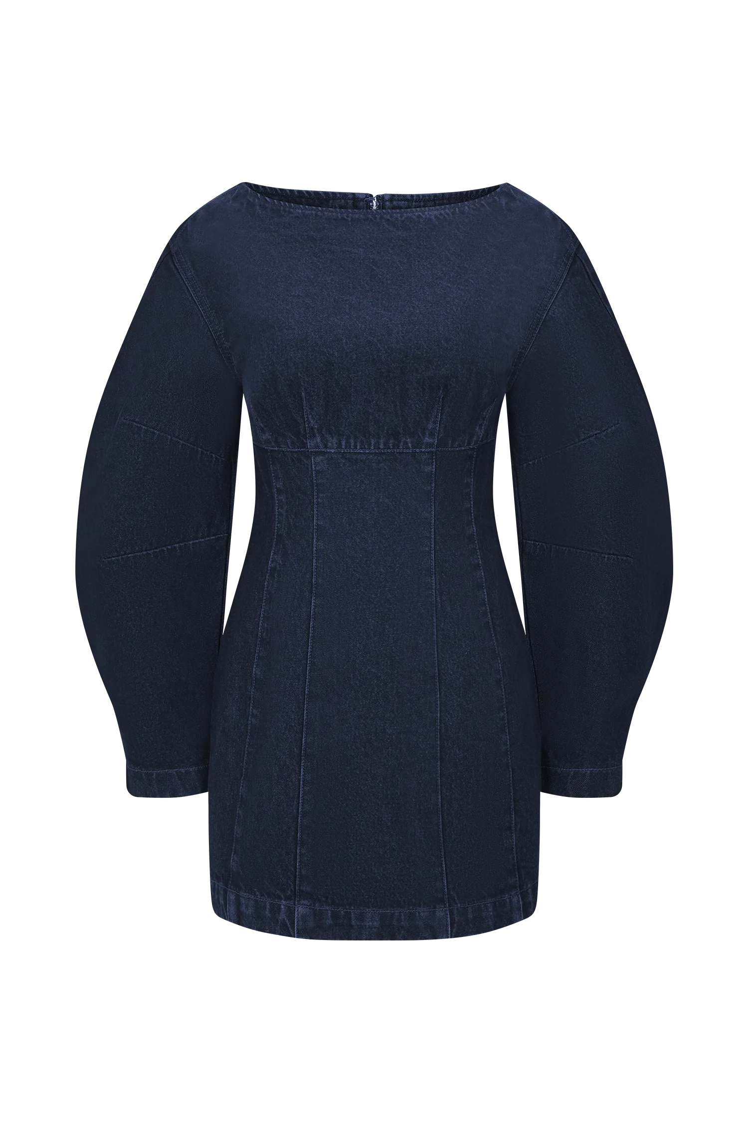 Cosmala Denim Long Sleeve Mini Dress - Indigo Blue - Image 11