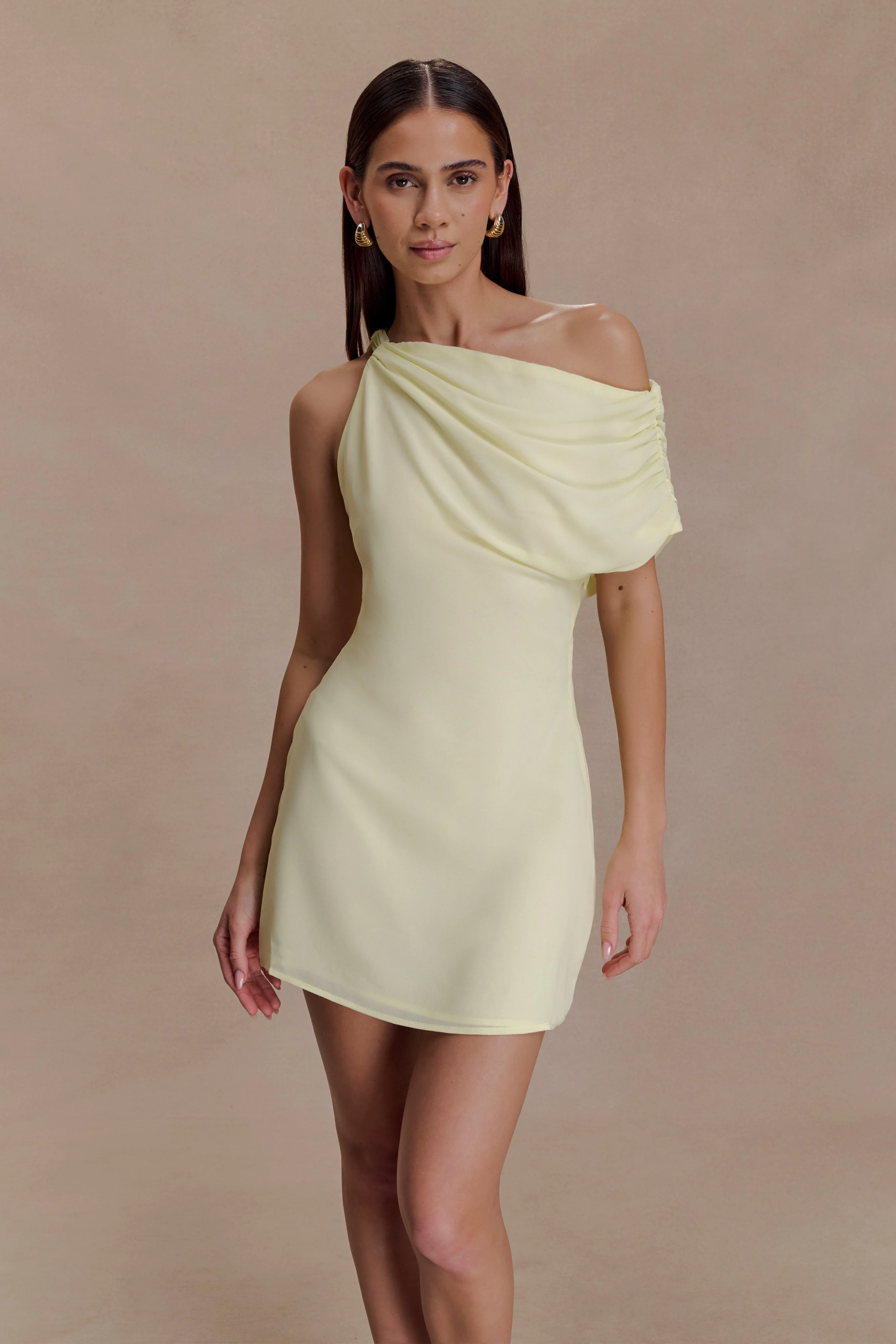 Daisie Chiffon Mini Dress - Lemon - Image 9