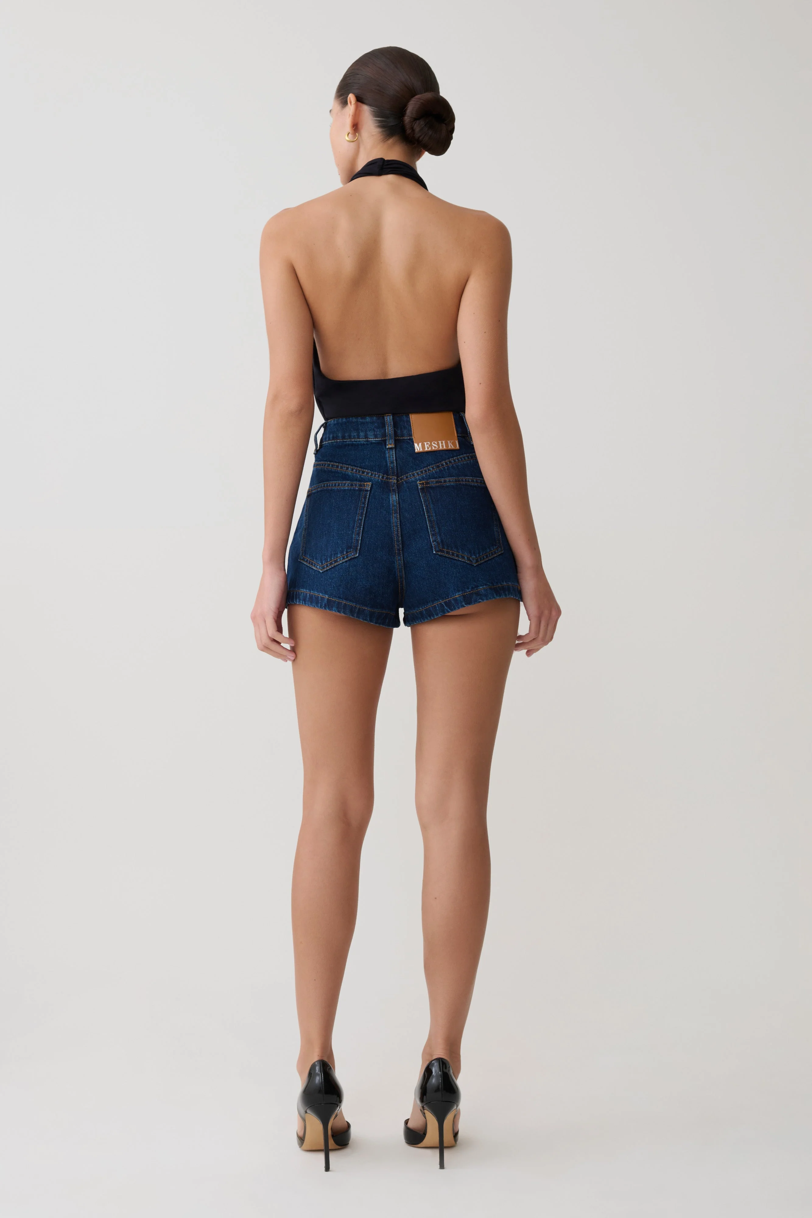 Dan Diamante Denim Shorts - Midnight Blue - Image 5