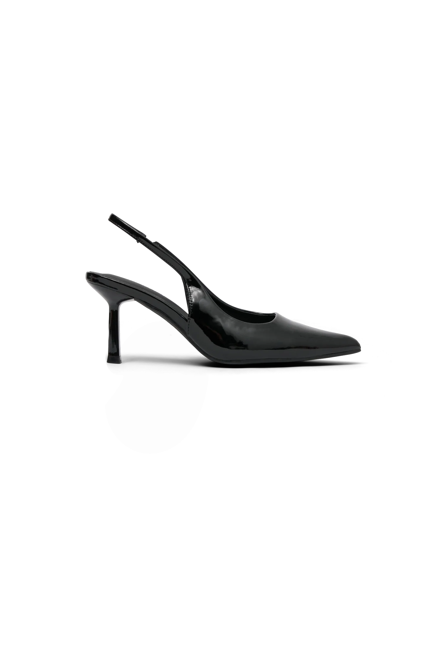 Dasha Patent Sling Back Heels - Black - Image 5