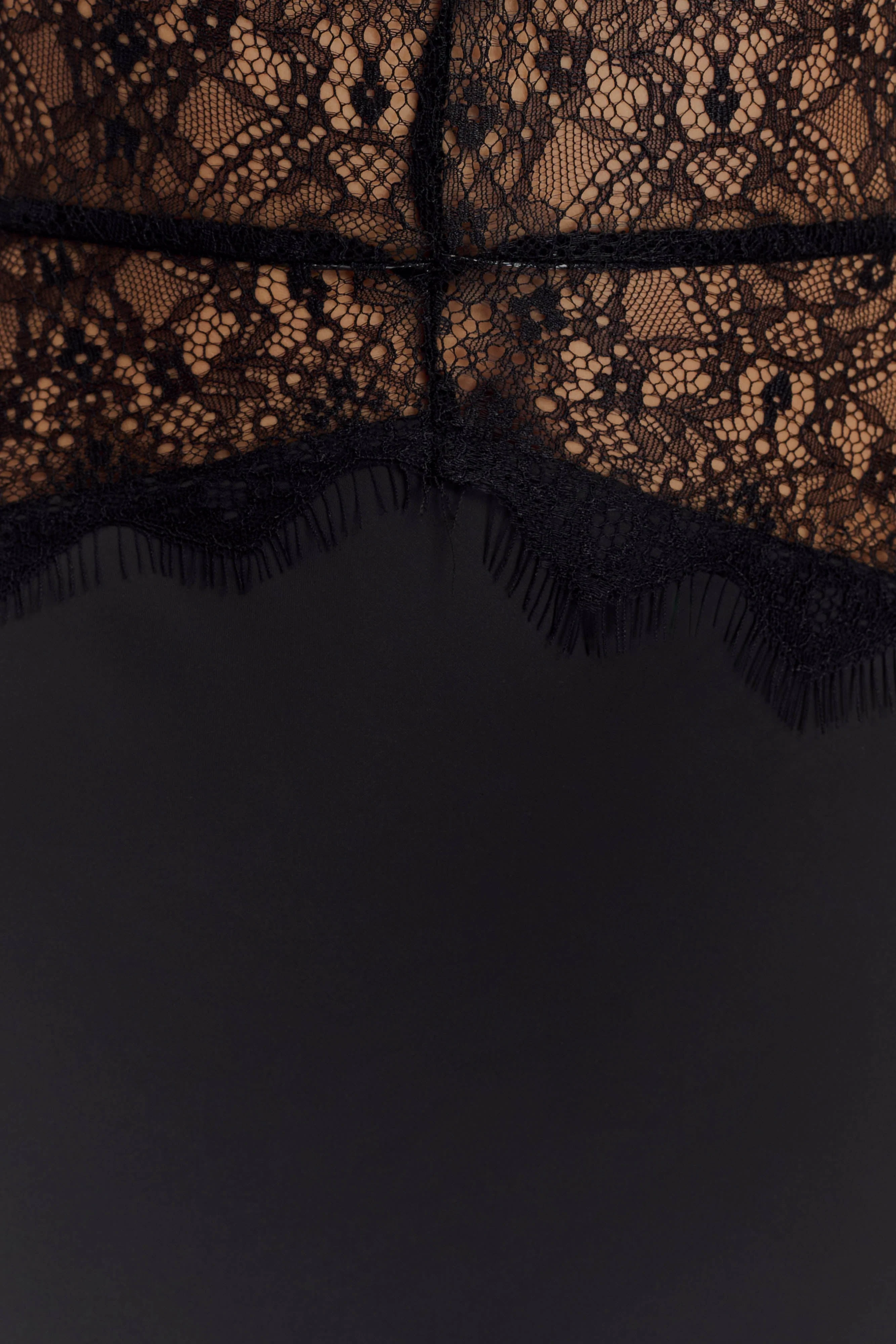 Dinah Lace And Satin Maxi Dress - Black - Image 5