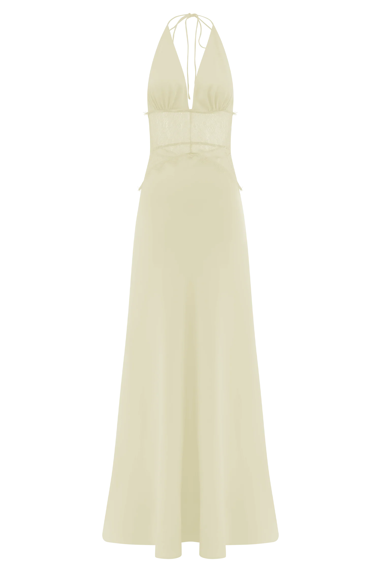Dinah Lace And Satin Maxi Dress - Lemon - Image 6