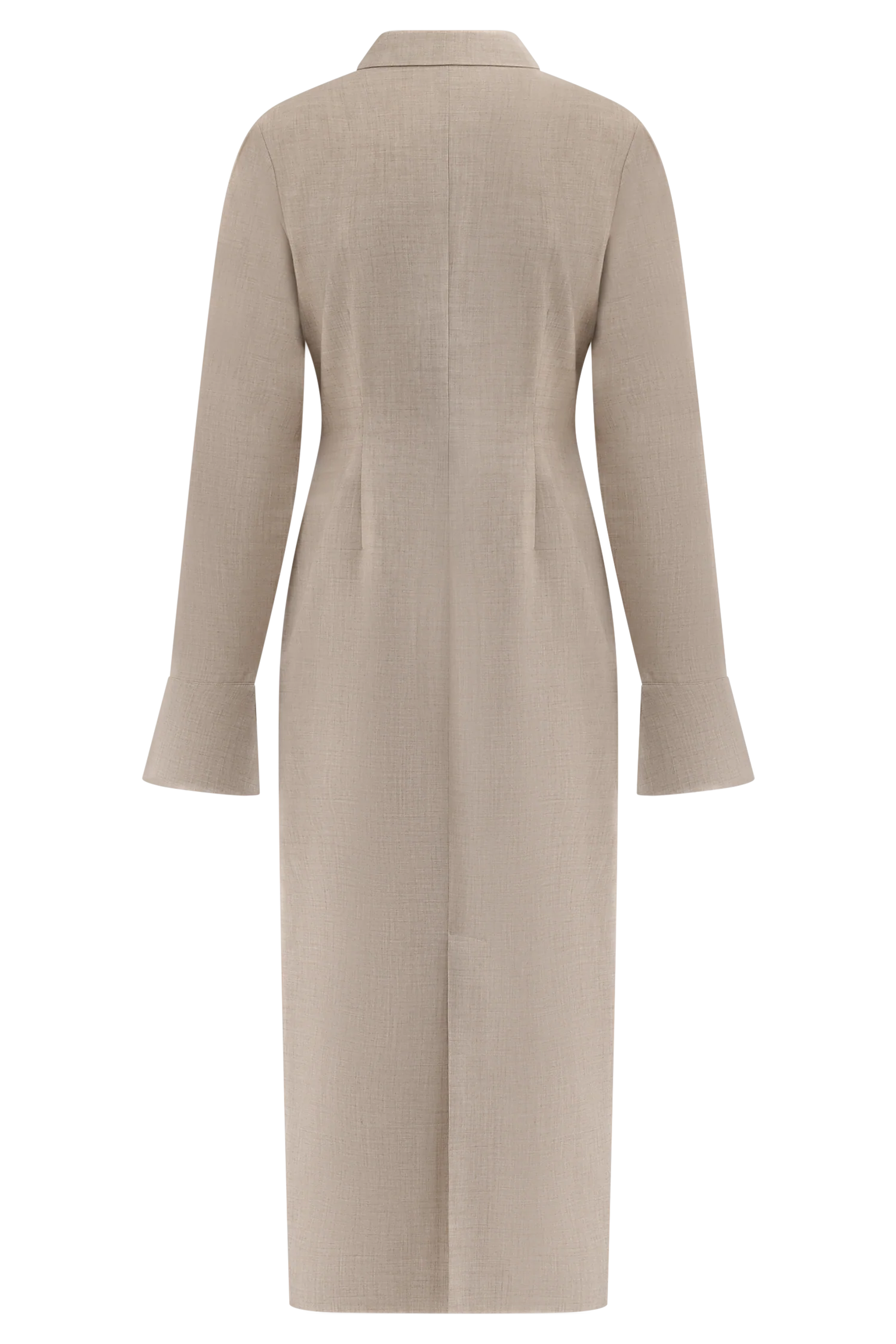 Dorian Fitted Shirt Midi Dress - Wheat Marle - Image 6