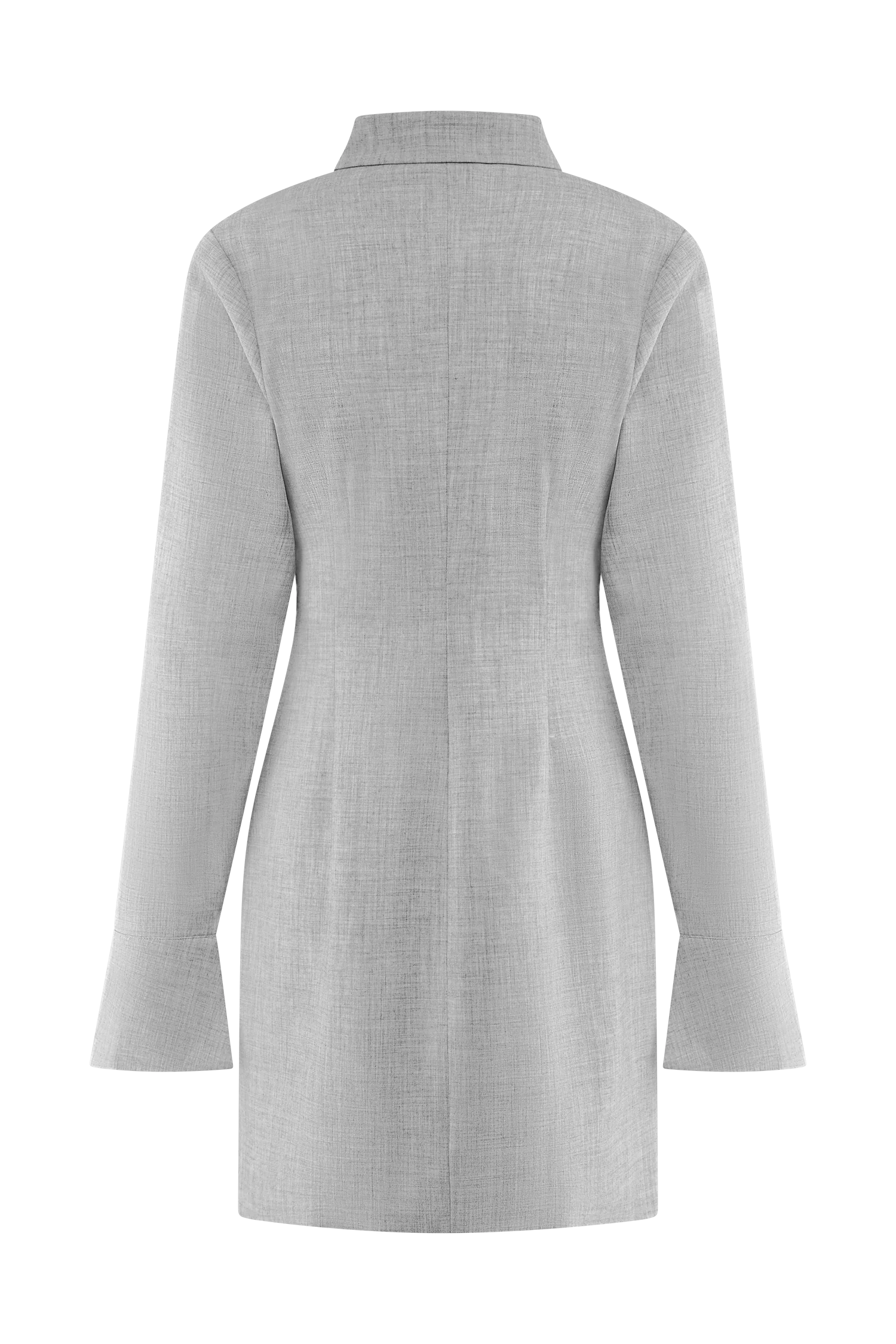 Dorian Fitted Shirt Mini Dress - Charcoal Marle - Image 8
