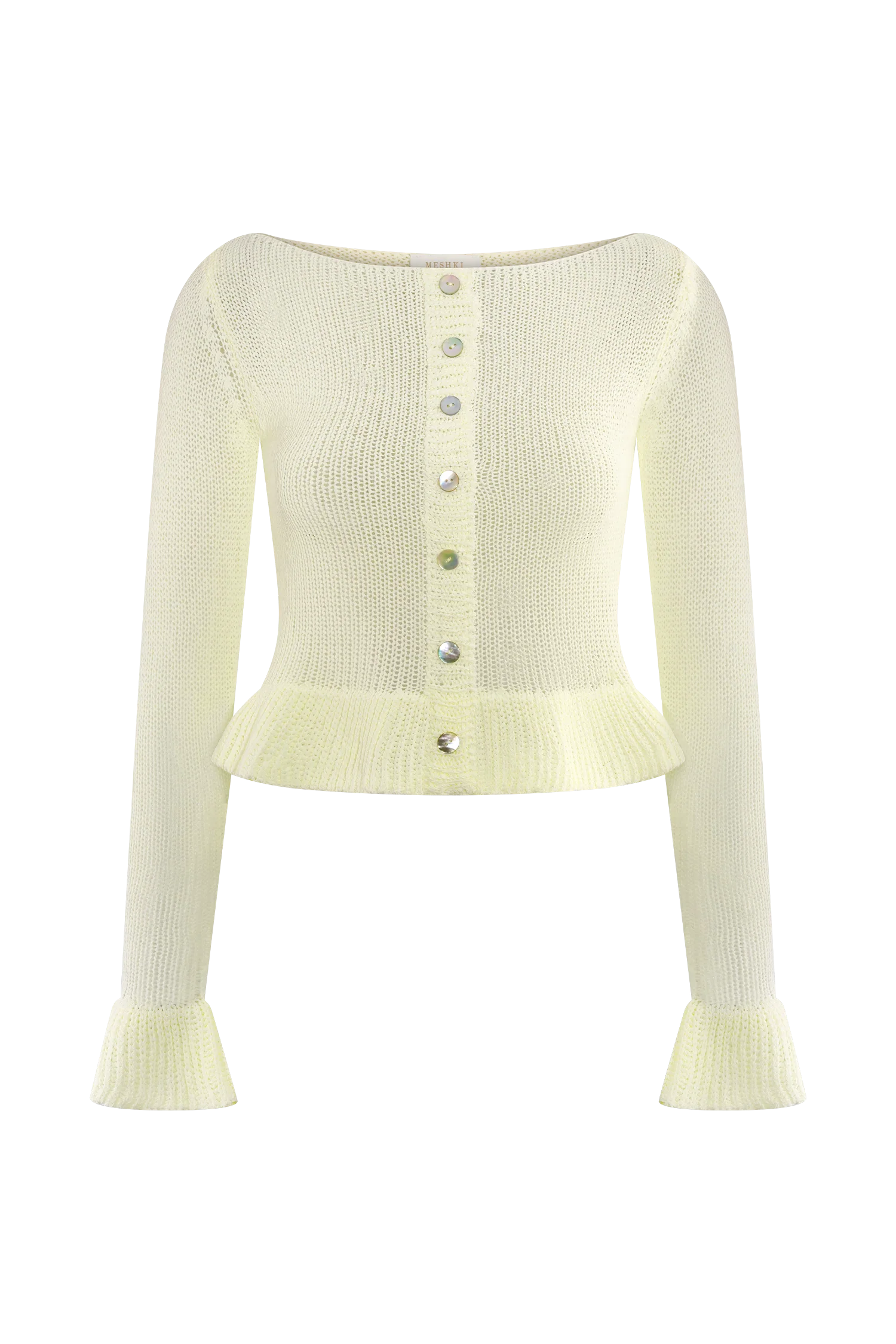 Eleanor Knit Frill Cardigan - White - Image 9